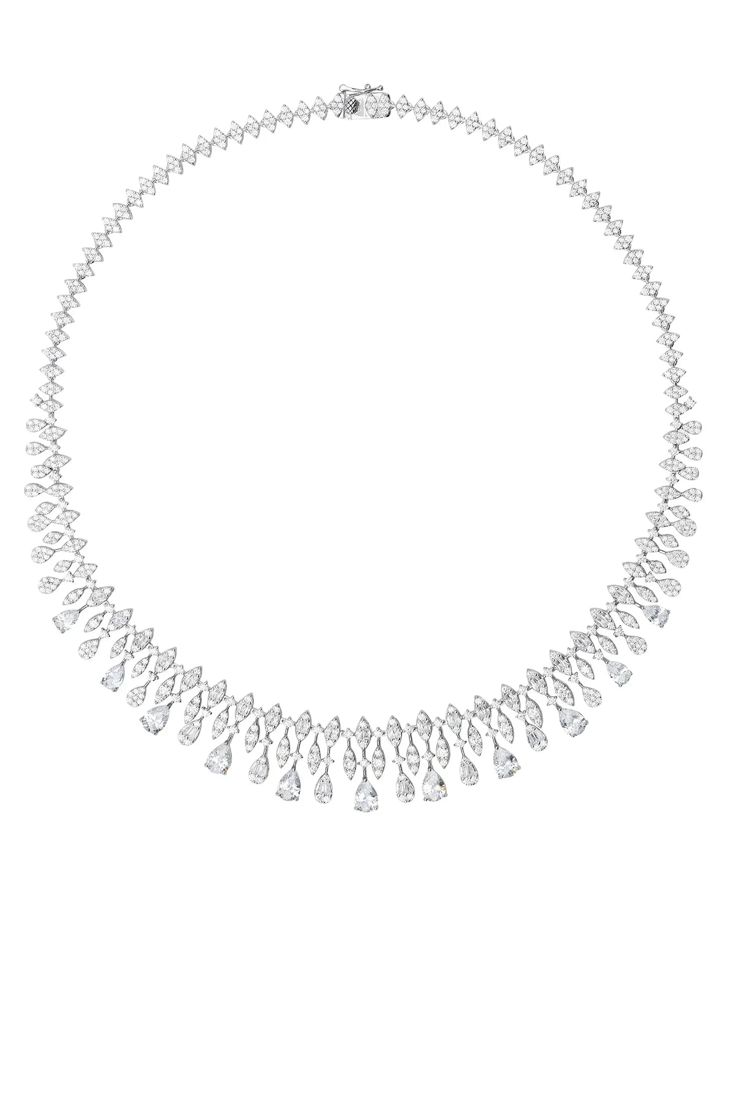Delicate teardrops diamond necklace.