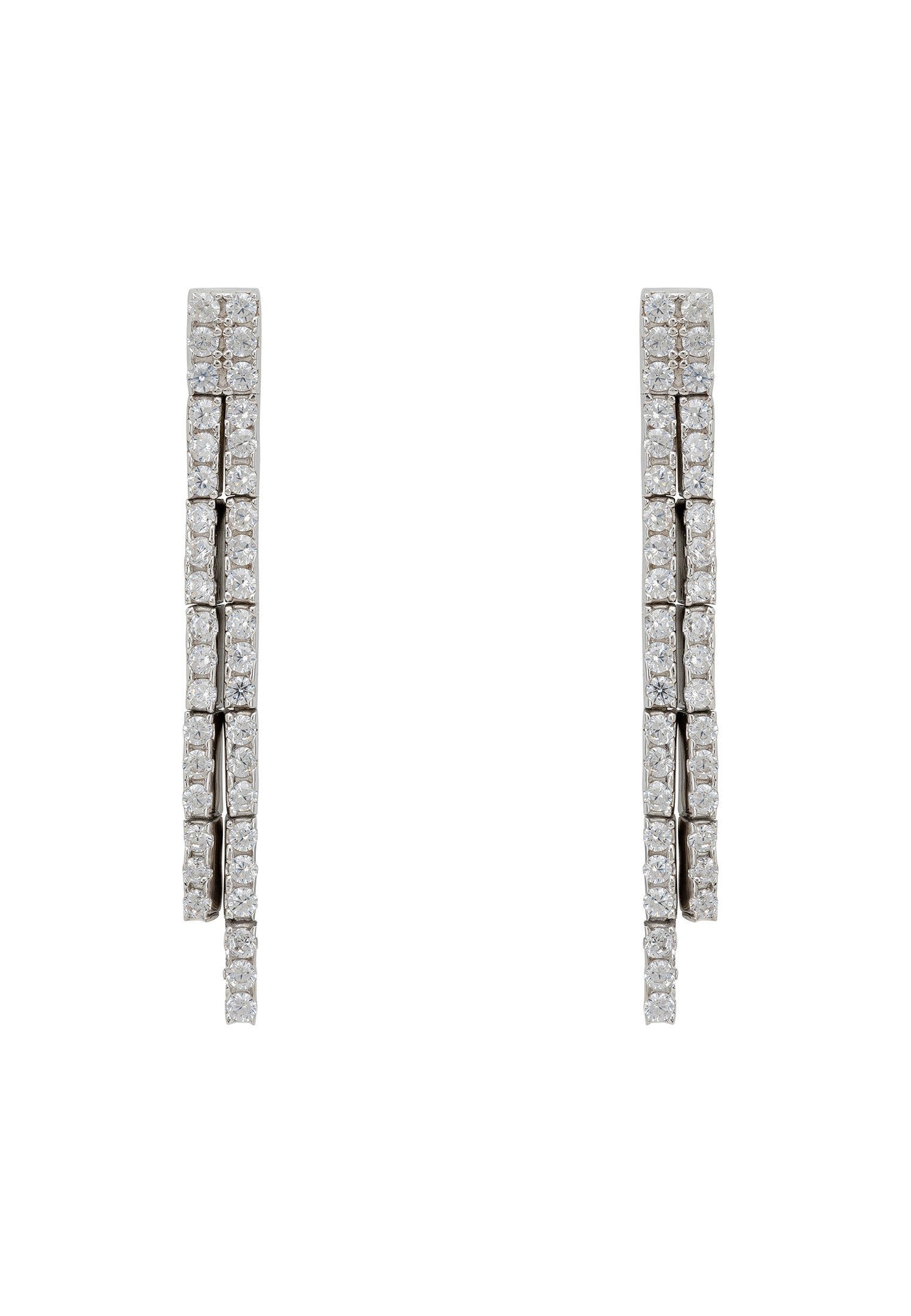 Charleston Art Deco Silver Drop Earrings