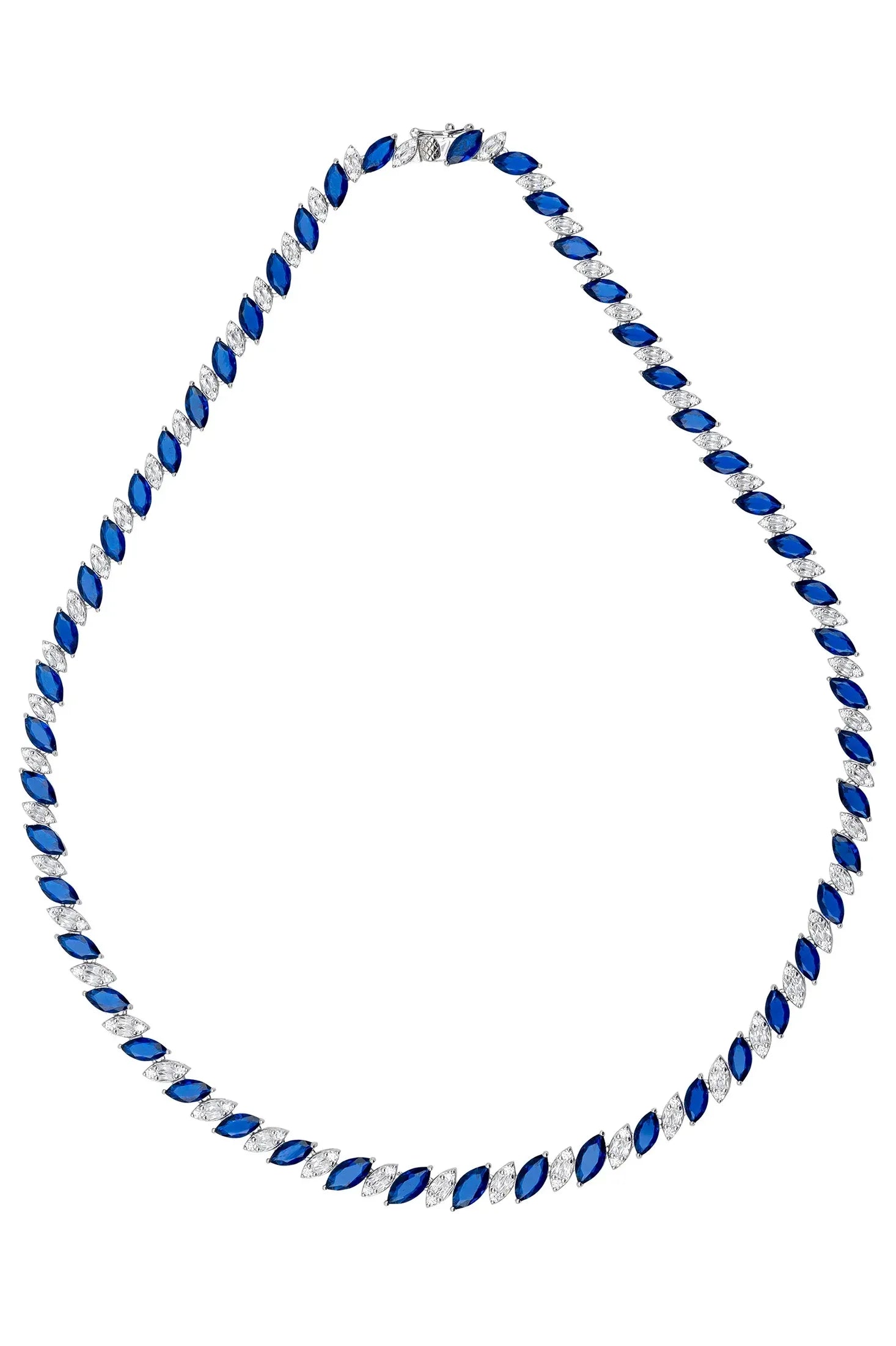 Sapphire and diamond necklace.