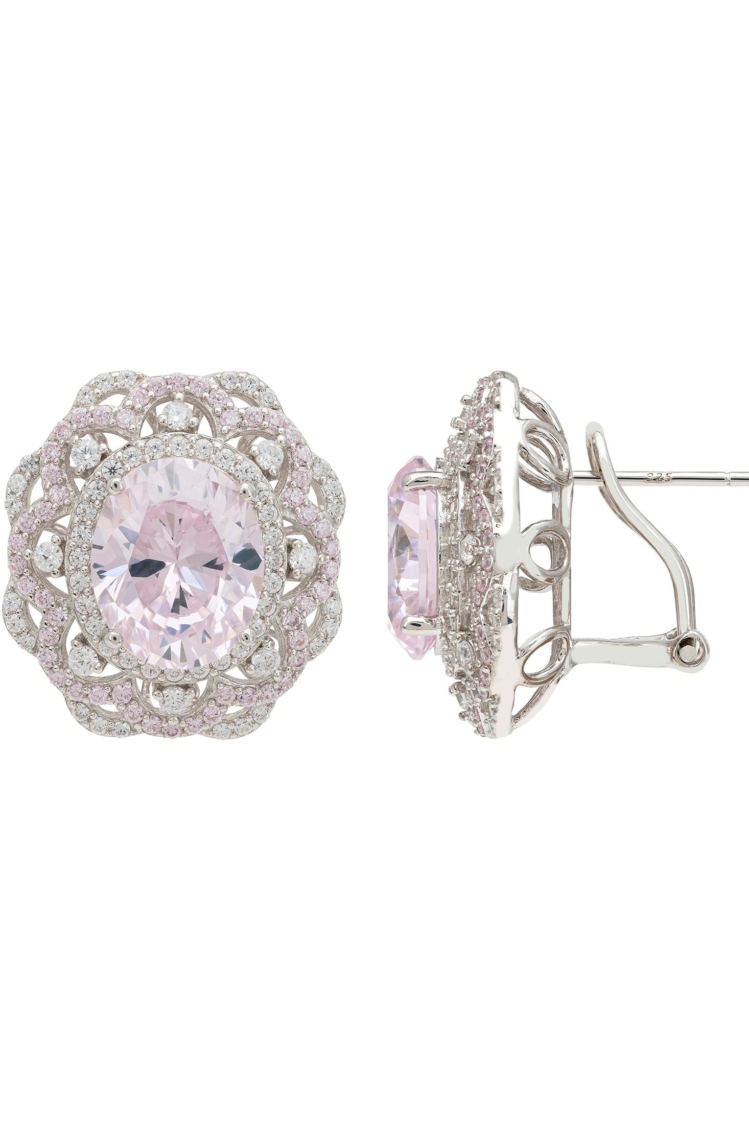 Palais Stud Earrings Morganite Silver