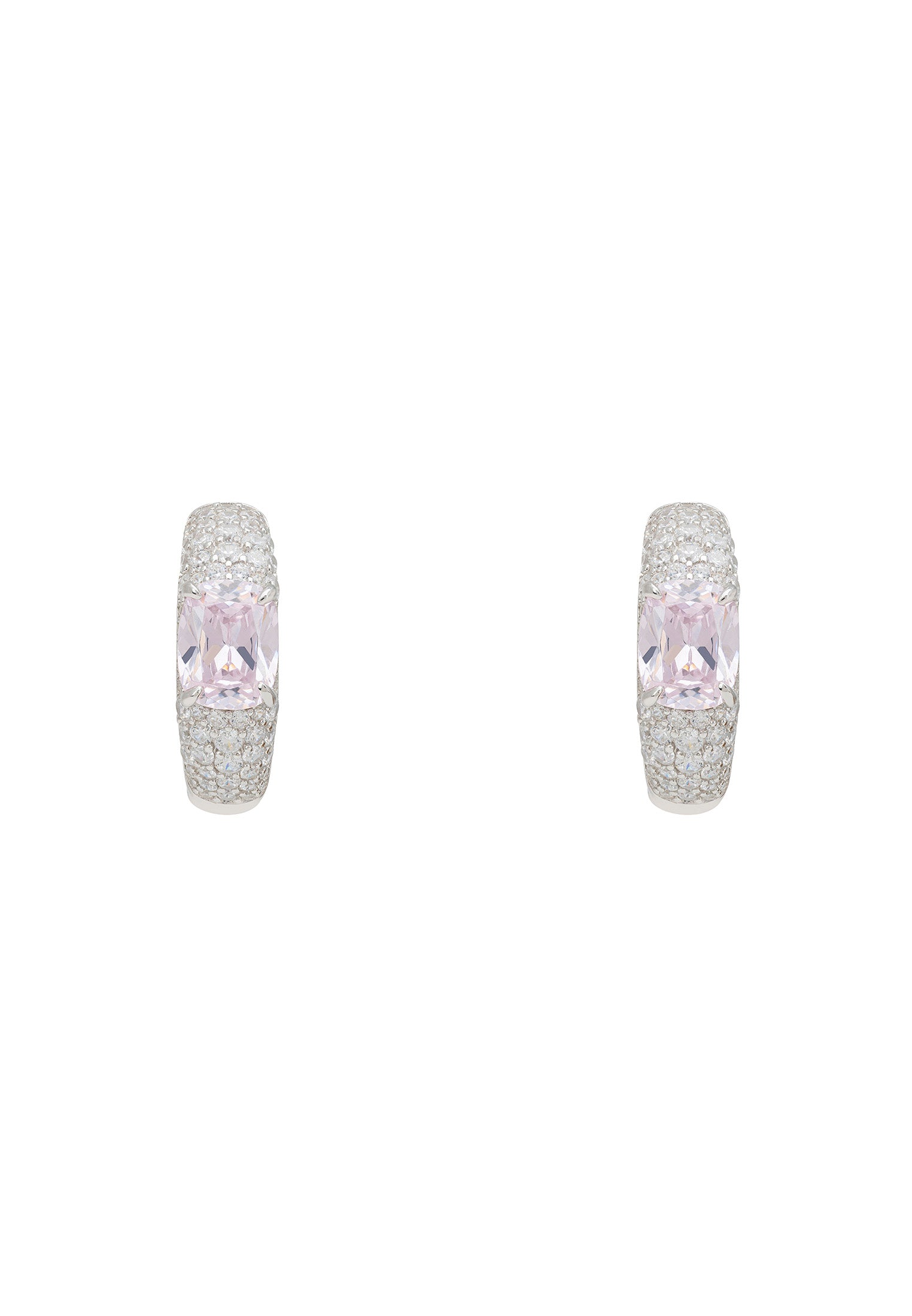 Rosalie Hoop Earrings Morganite Silver