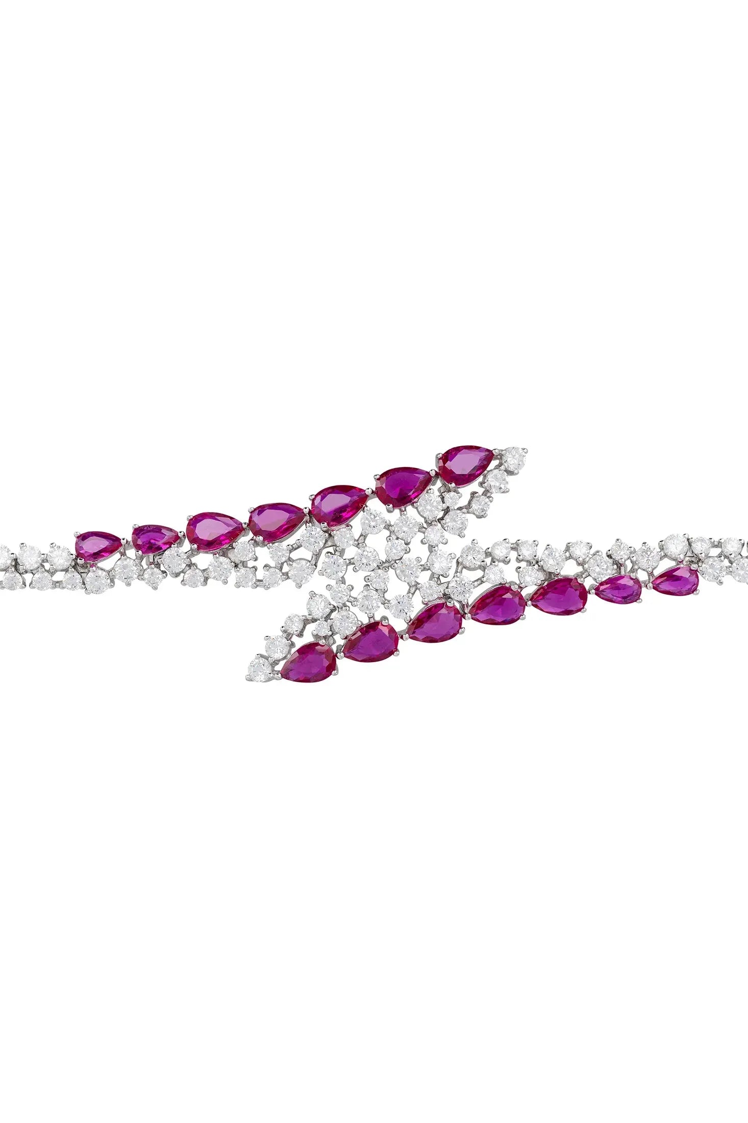 Ruby teardrops diamond bracelet.