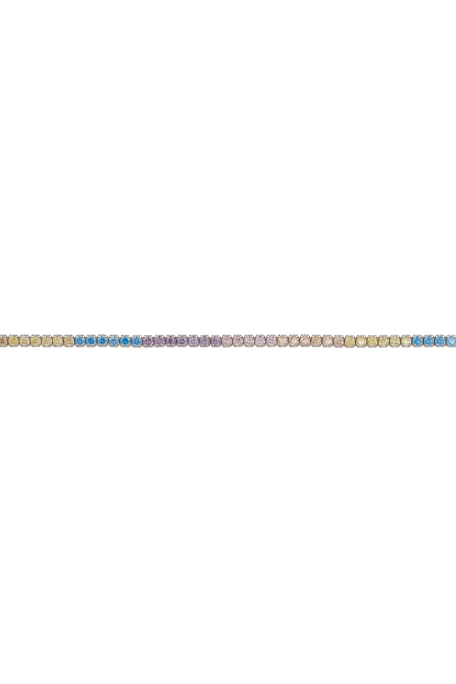 Tennis Bracelet Pastel Rainbow Cz Silver