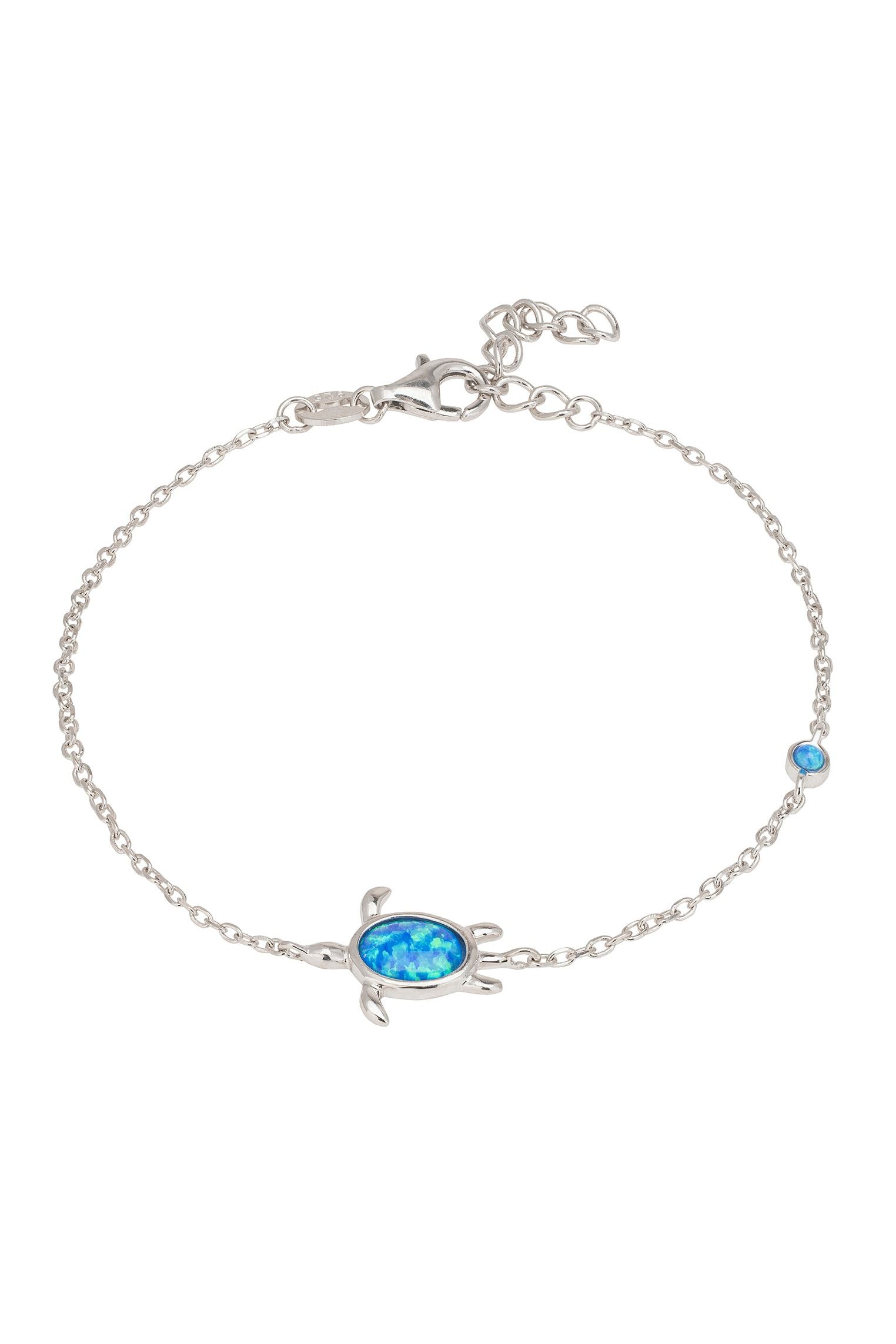 Turtle Blue Opalite Bracelet Silver