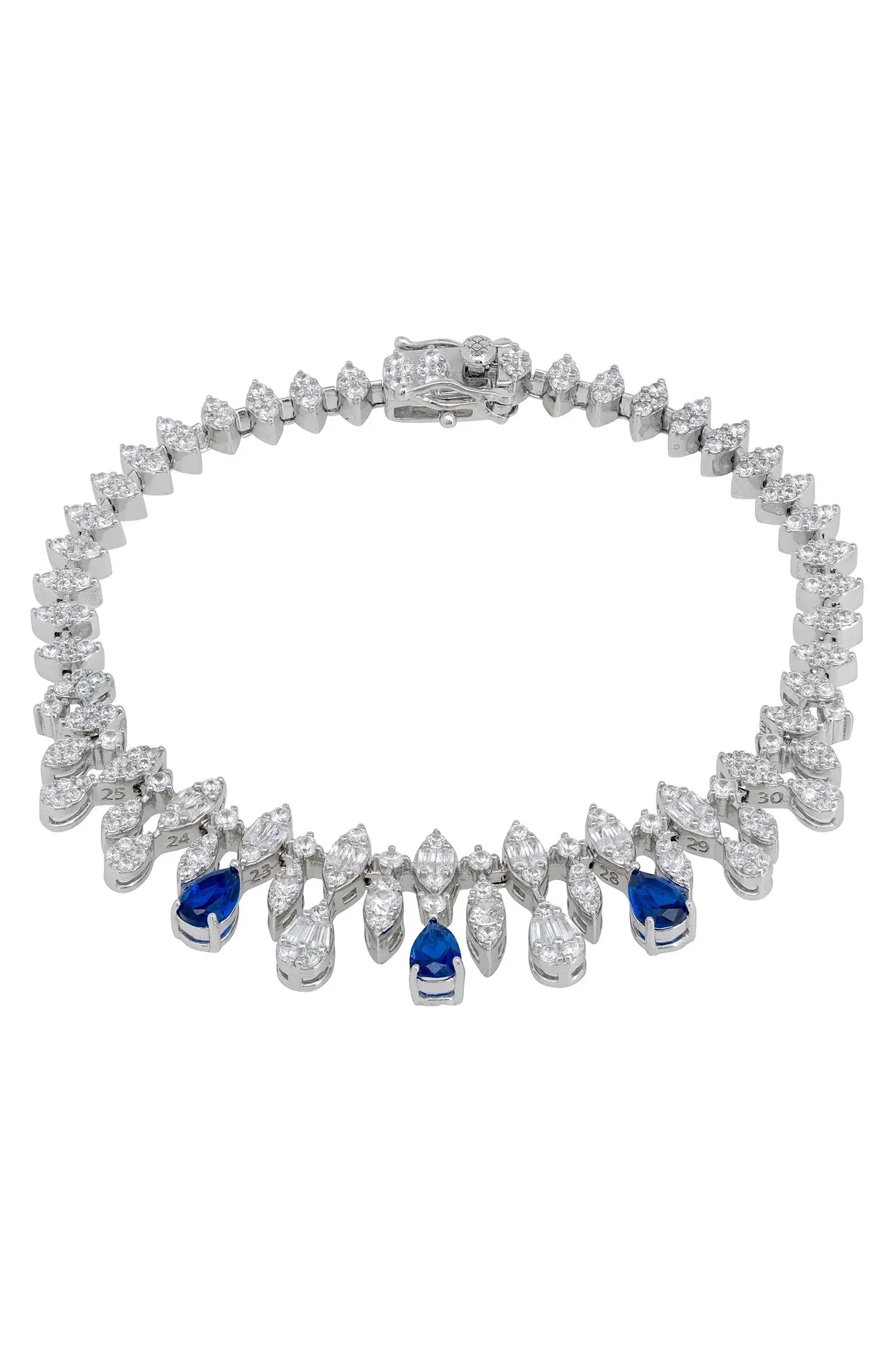 Sapphire teardrops diamond bracelet.