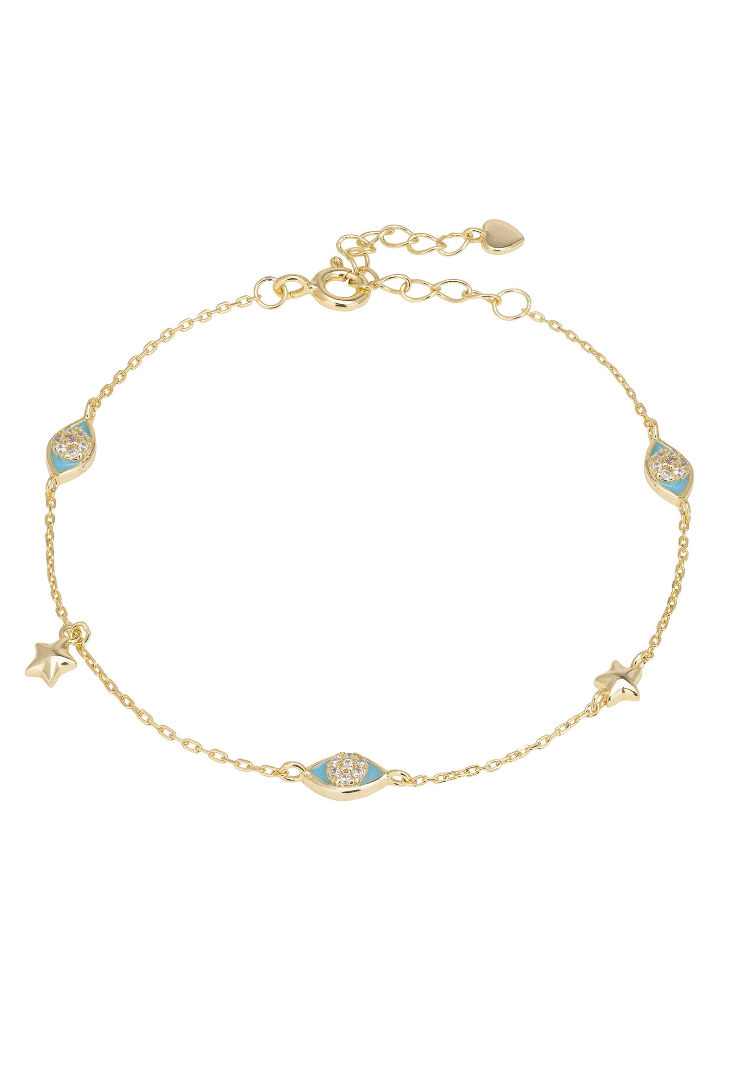 Charm Evil Eye And Star Bracelet Gold