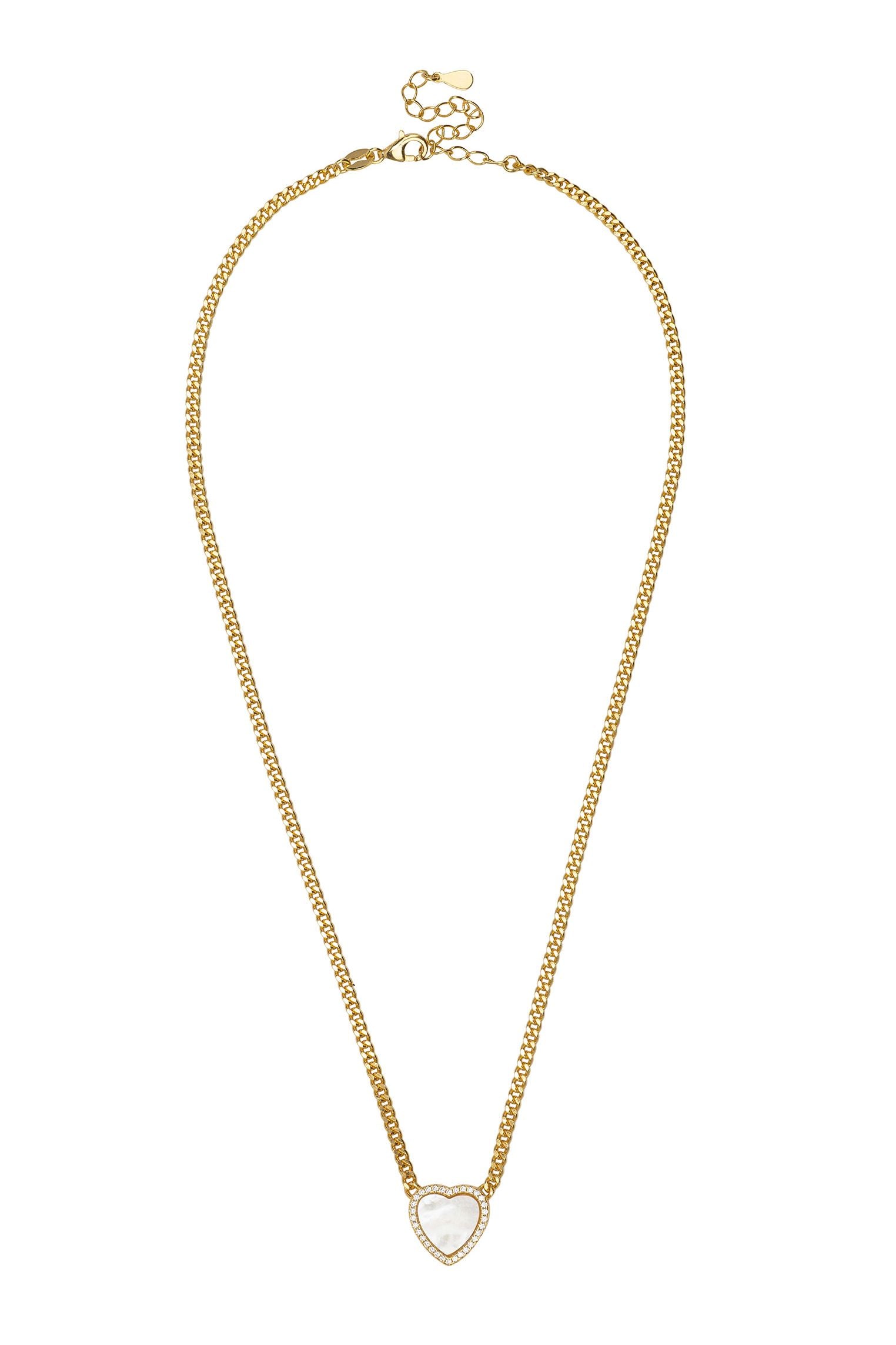 Heart Mother Of Pearl Necklace Gold