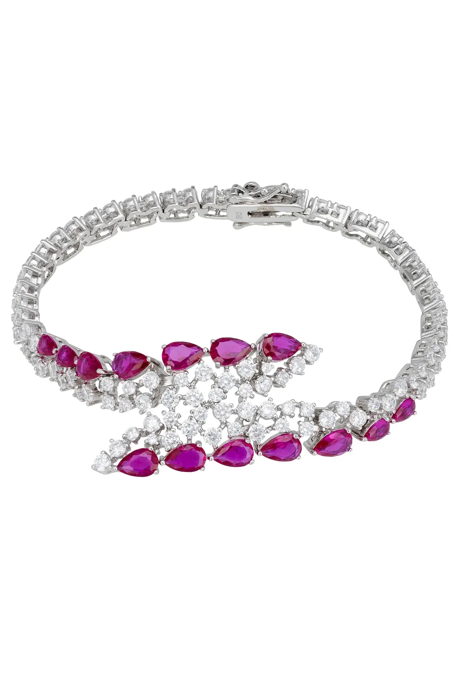 Ruby teardrops diamond bracelet.