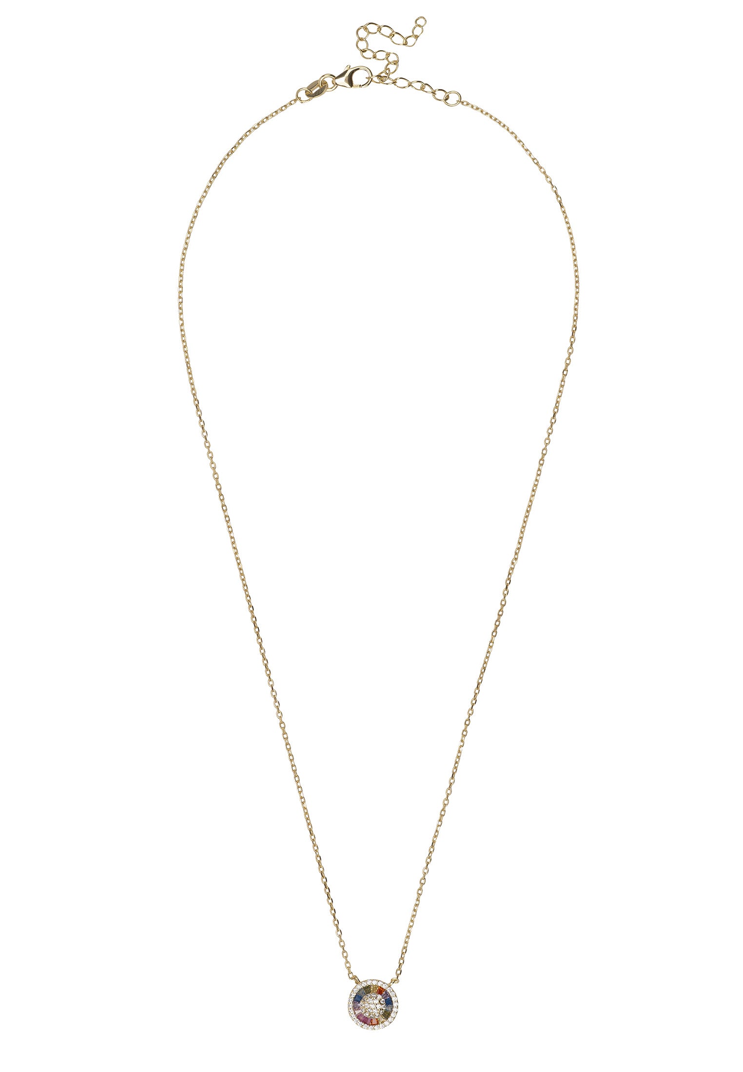 Pocket Full Of Sunshine Rainbow Baguette Necklace Gold