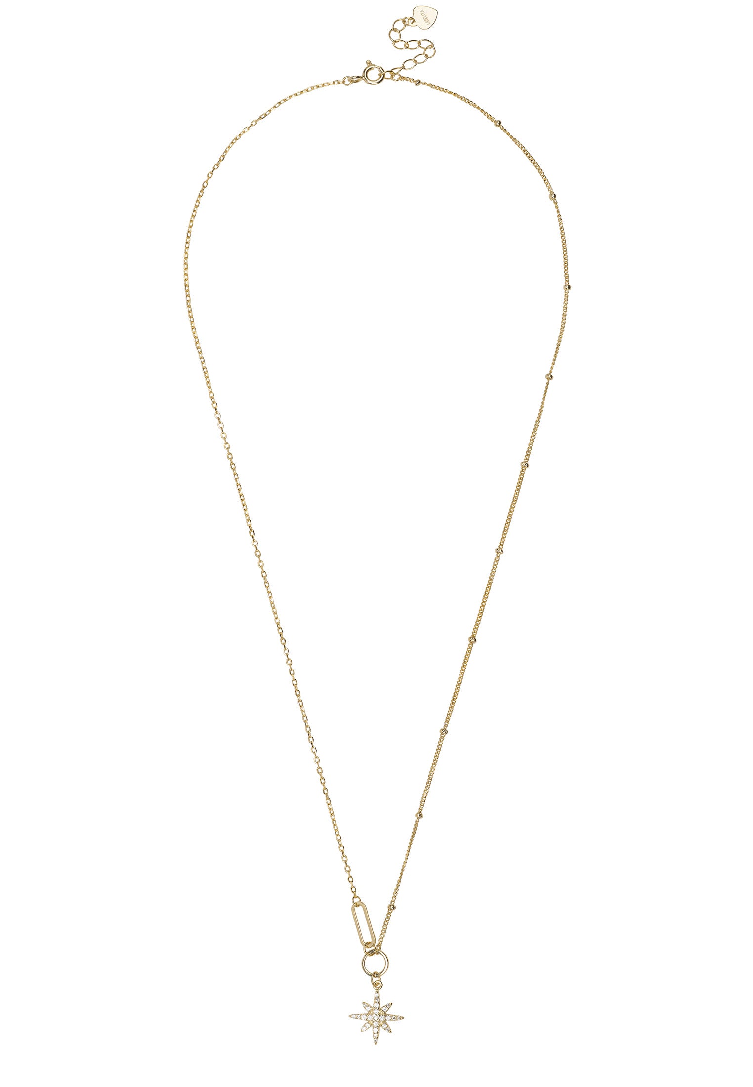 Lyra Starburst Pendant Necklace Gold