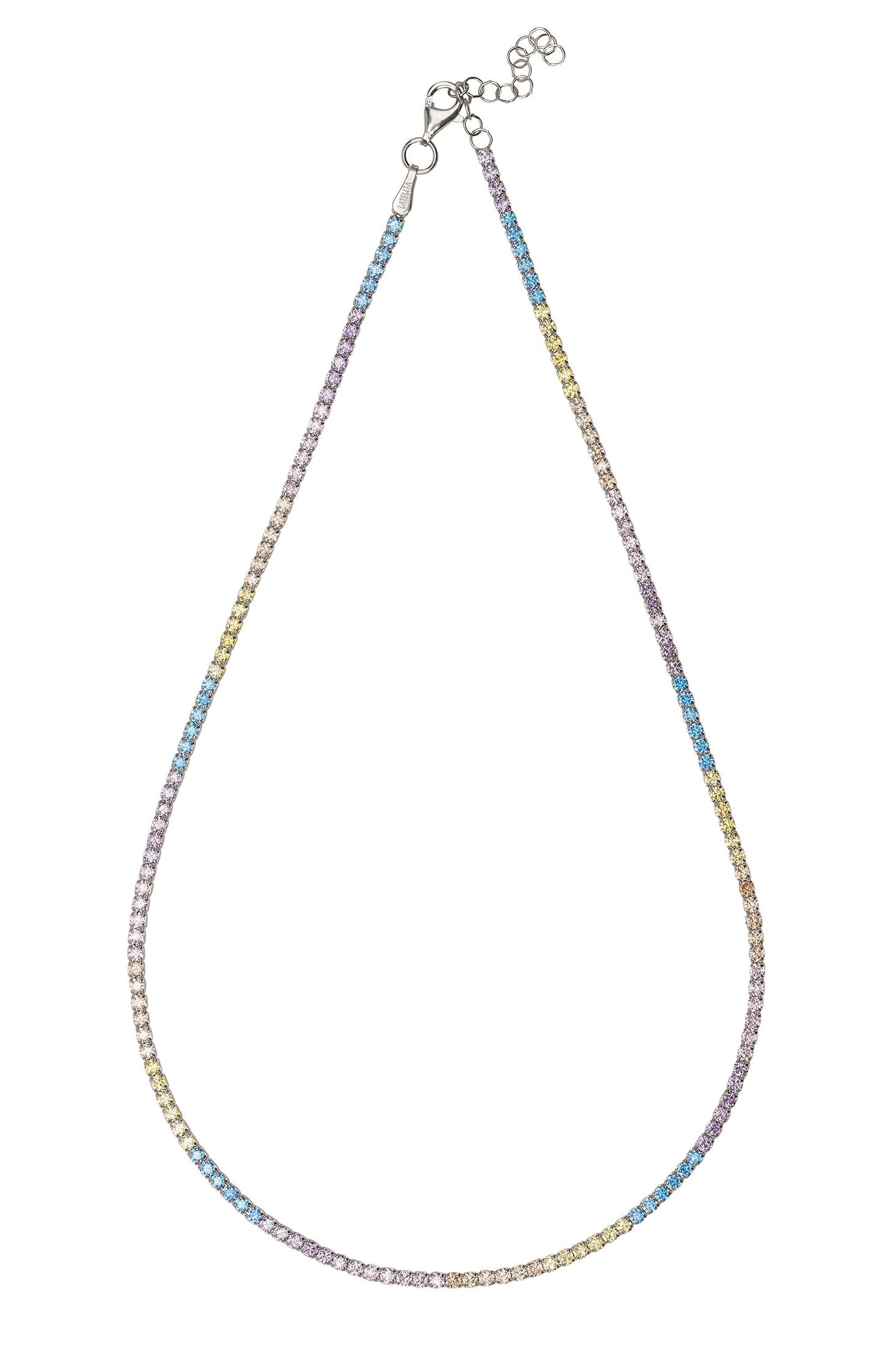 Necklace with a gradient of colors on a white background
