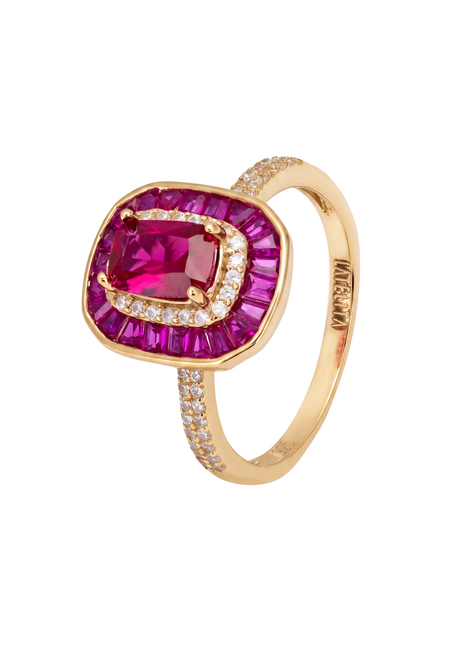 Great Gatsby Cocktailring Rubin Gold
