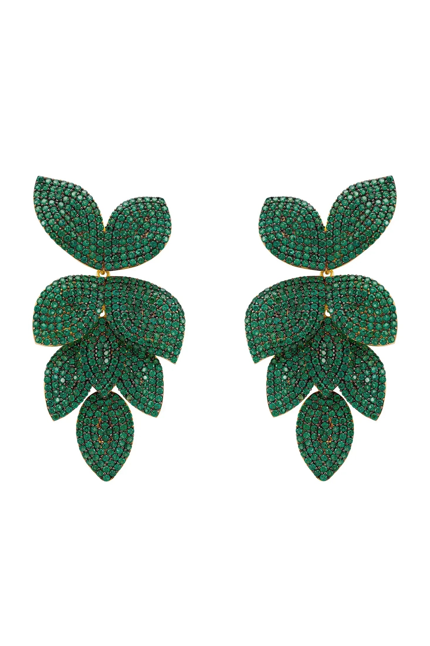 Green leaf earrings.