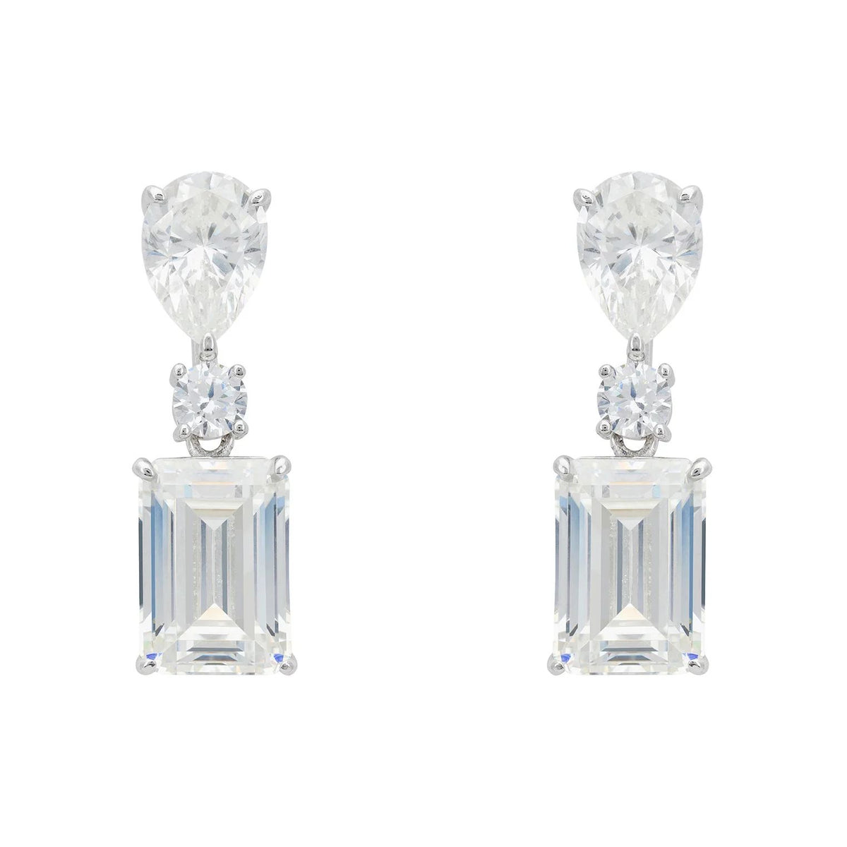 Winslet Moissanite Drop Earrings Silver