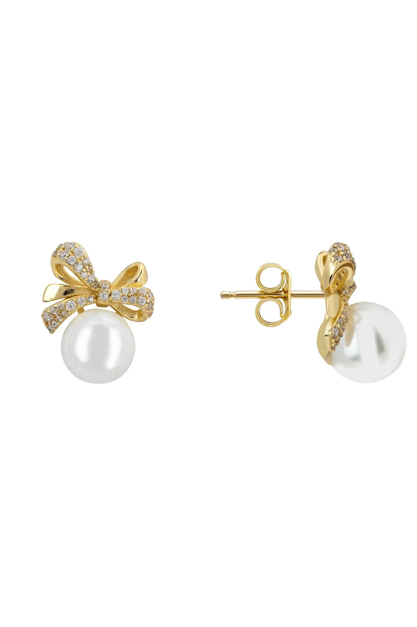 Push backing of the earrings.