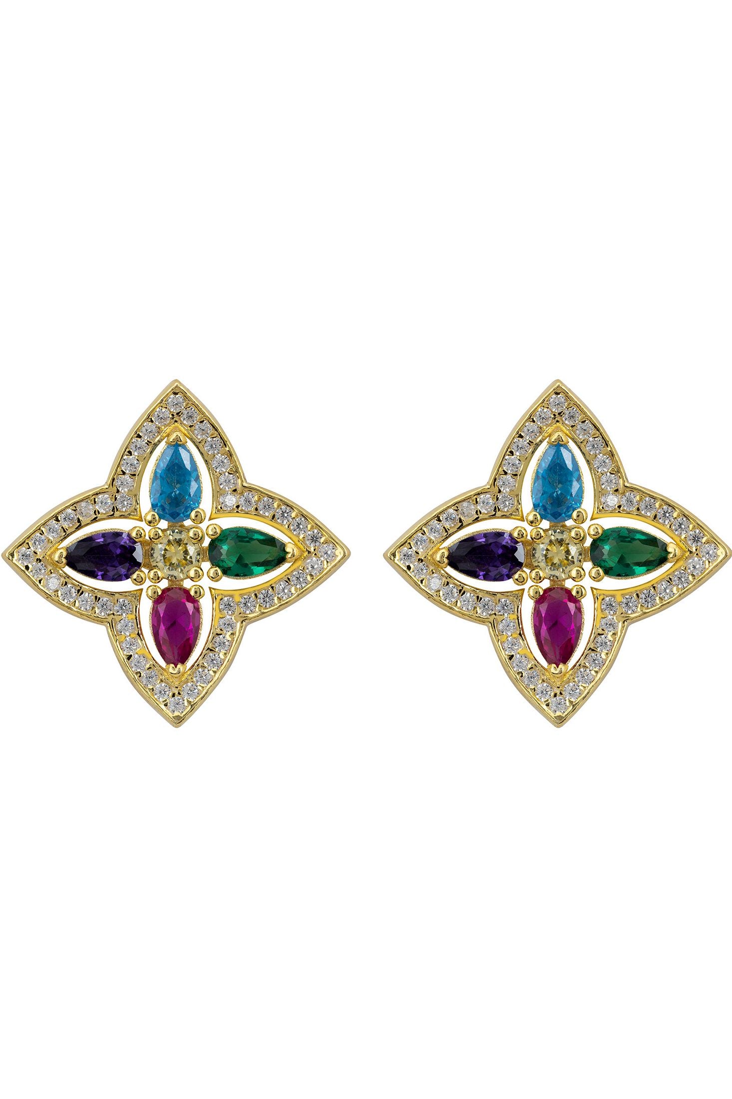 Colourful clover earrings.