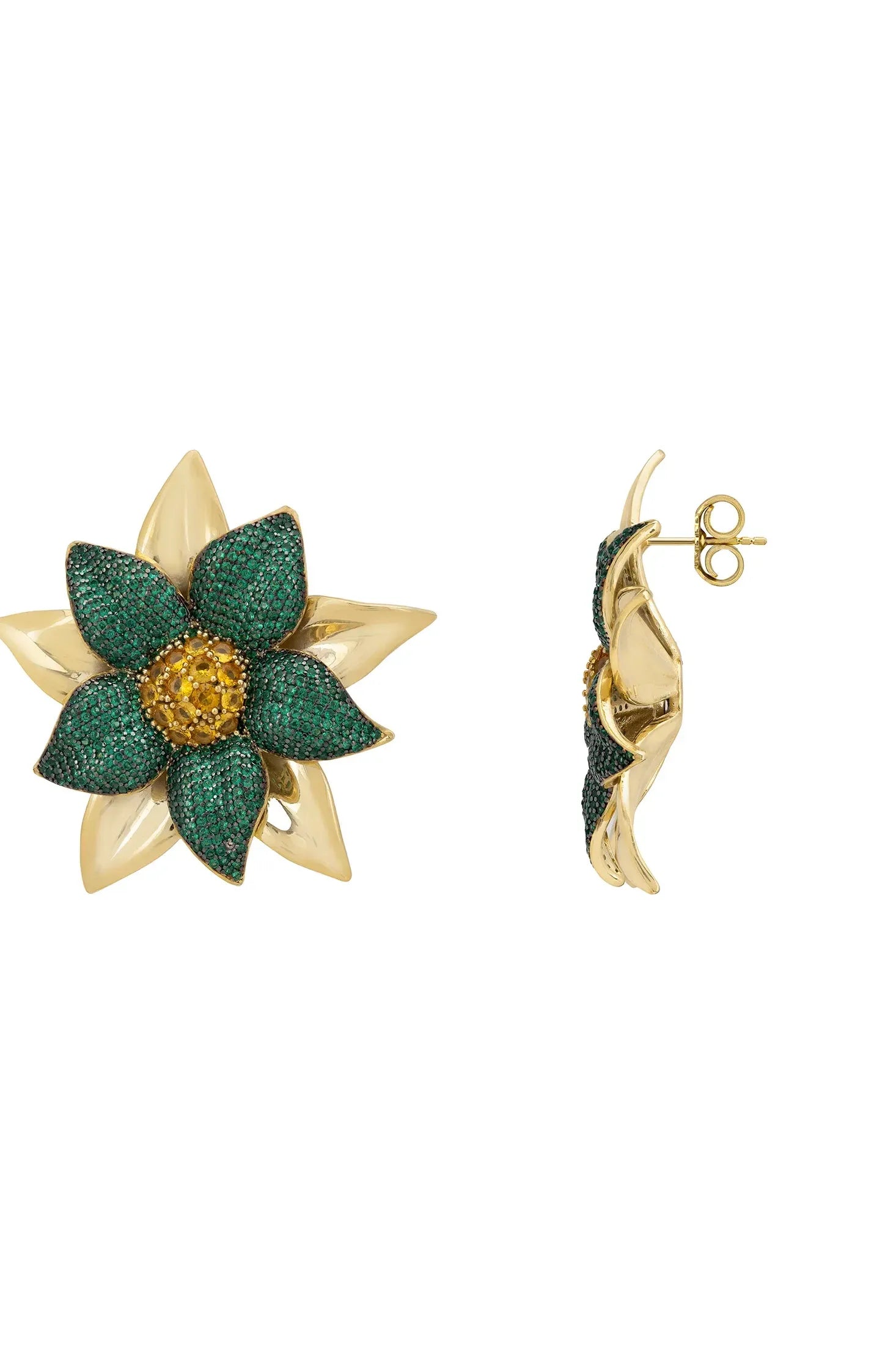 Push backing of the earrings.