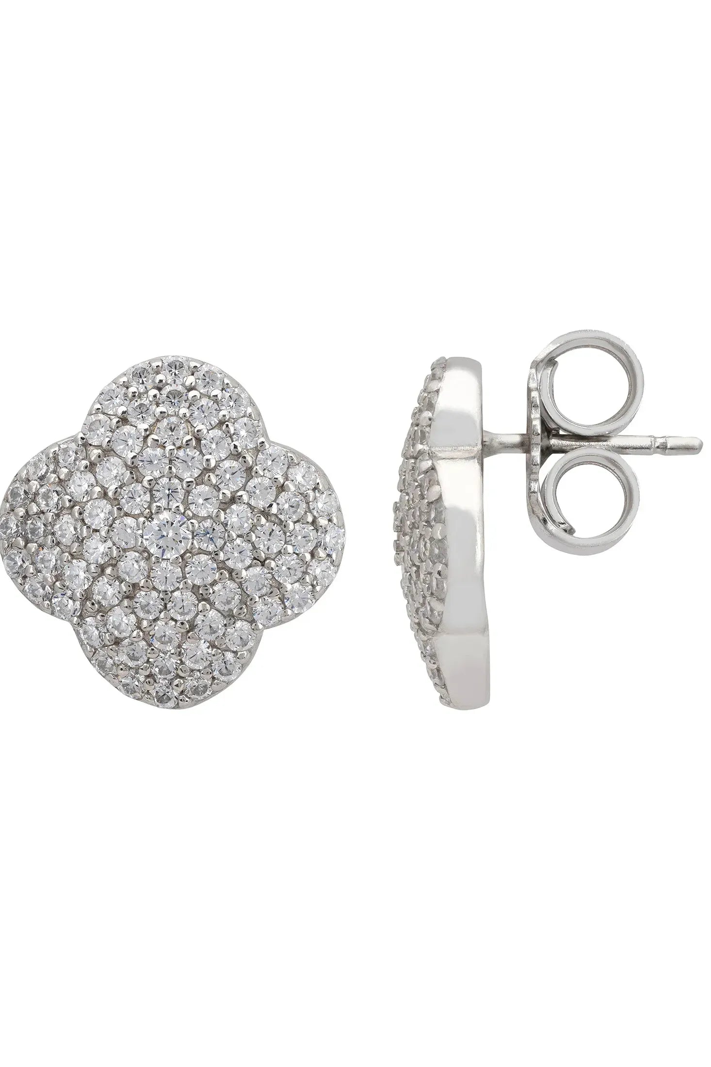 Push backing of the earrings.