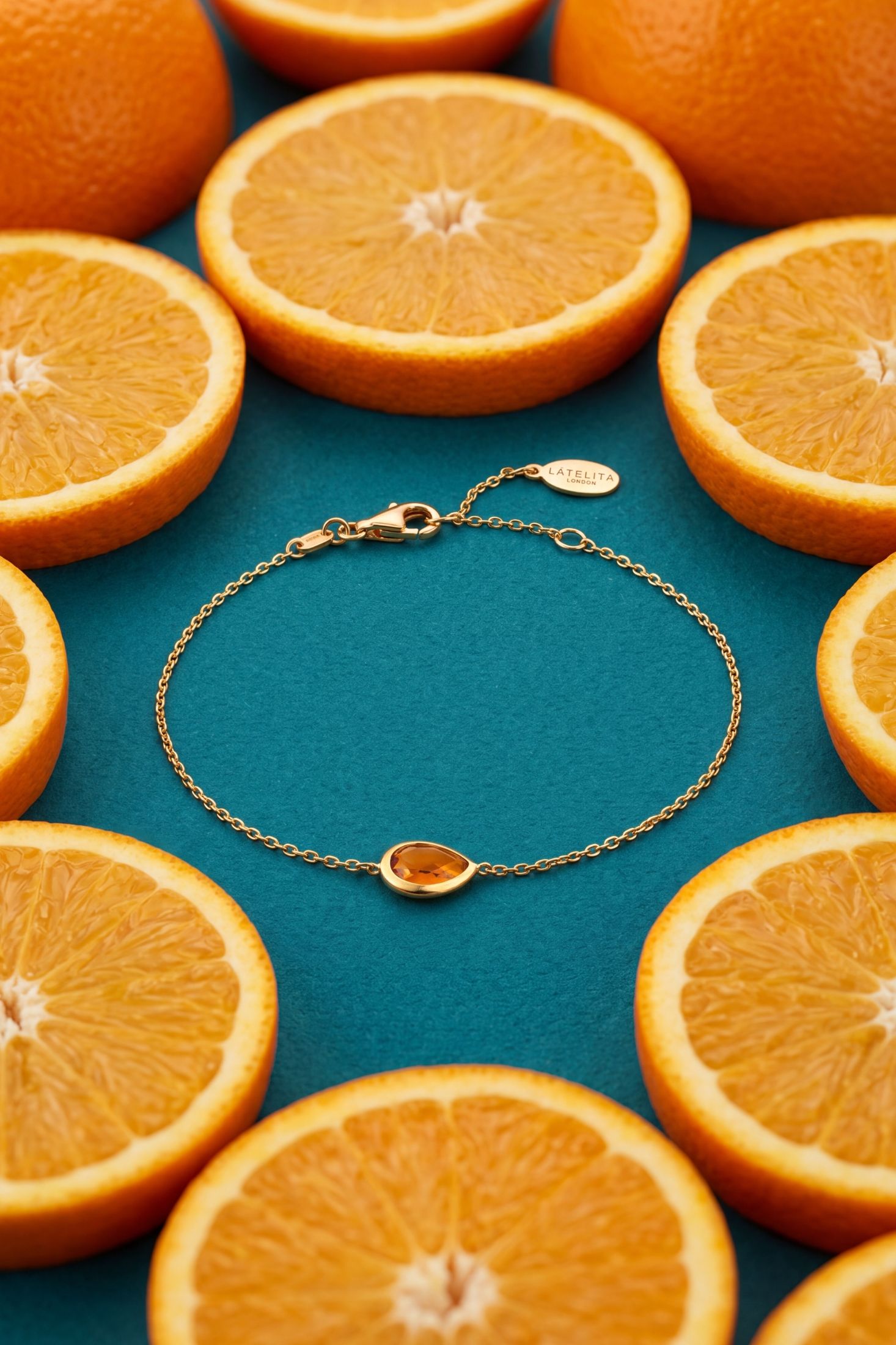 Pisa Mini Teardrop Bracelet Gold Citrine