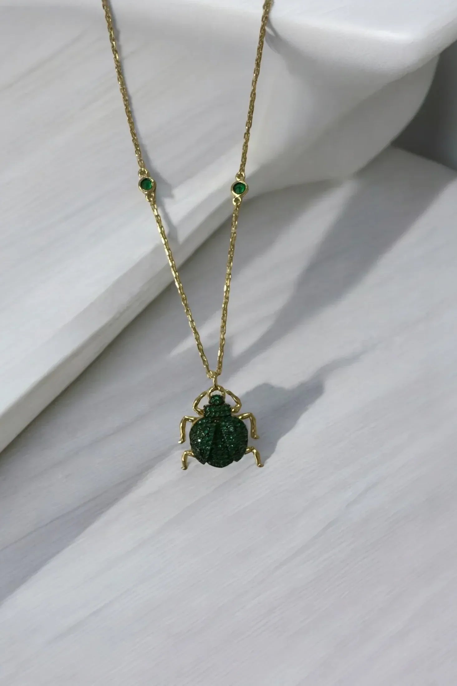 Still life of the necklace.