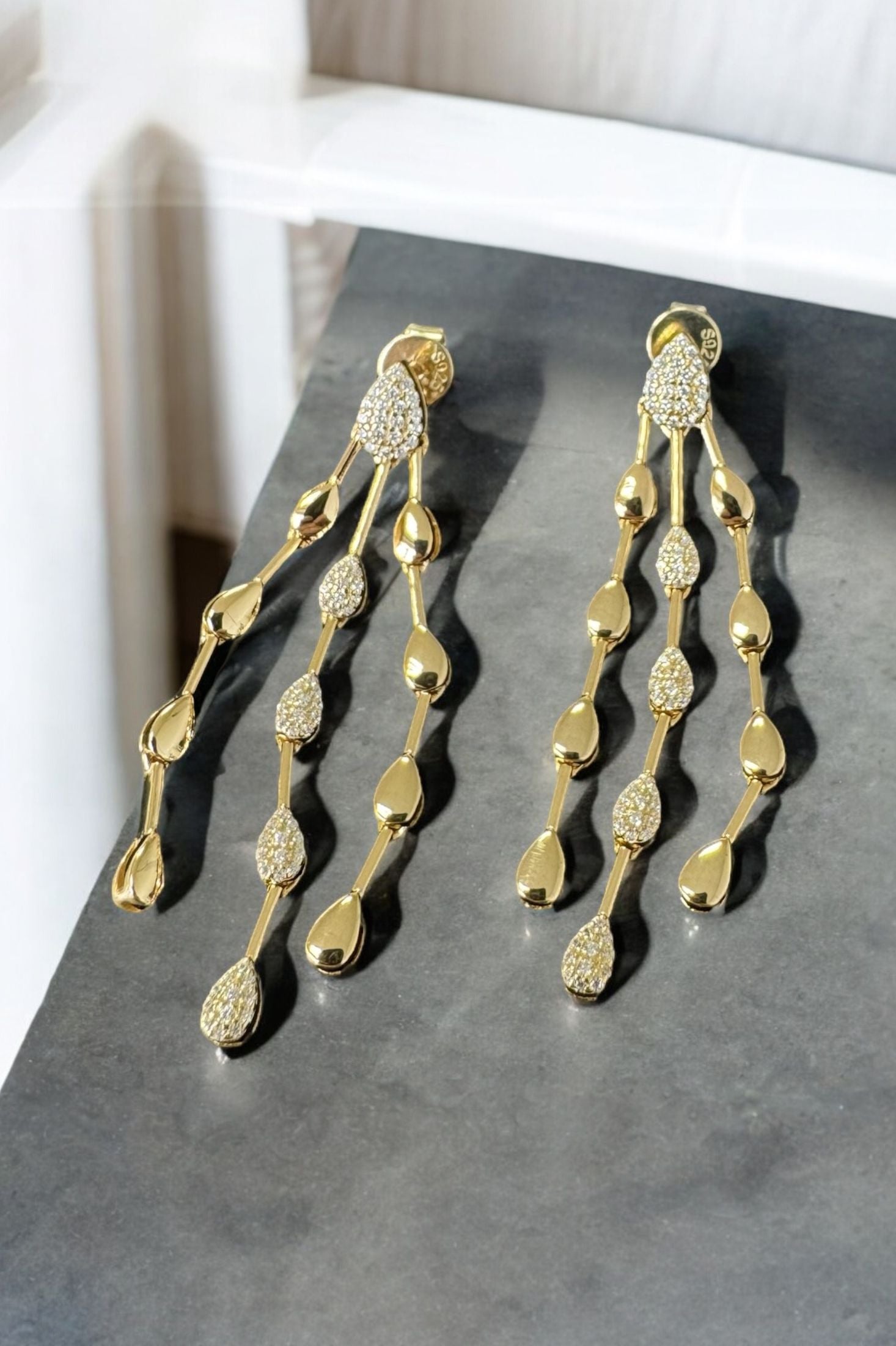 Still life of the earrings.