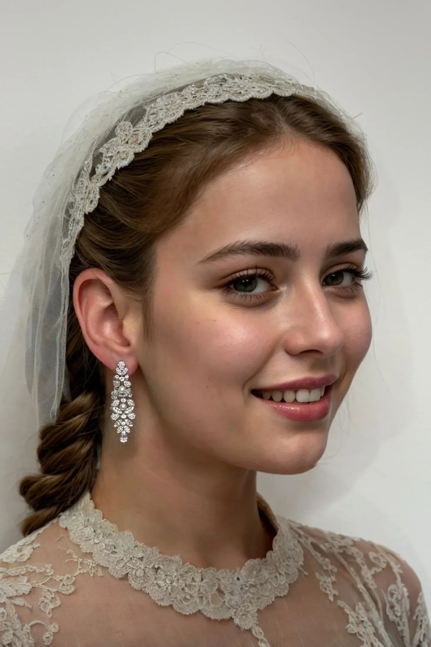 The earring worn by a bride.