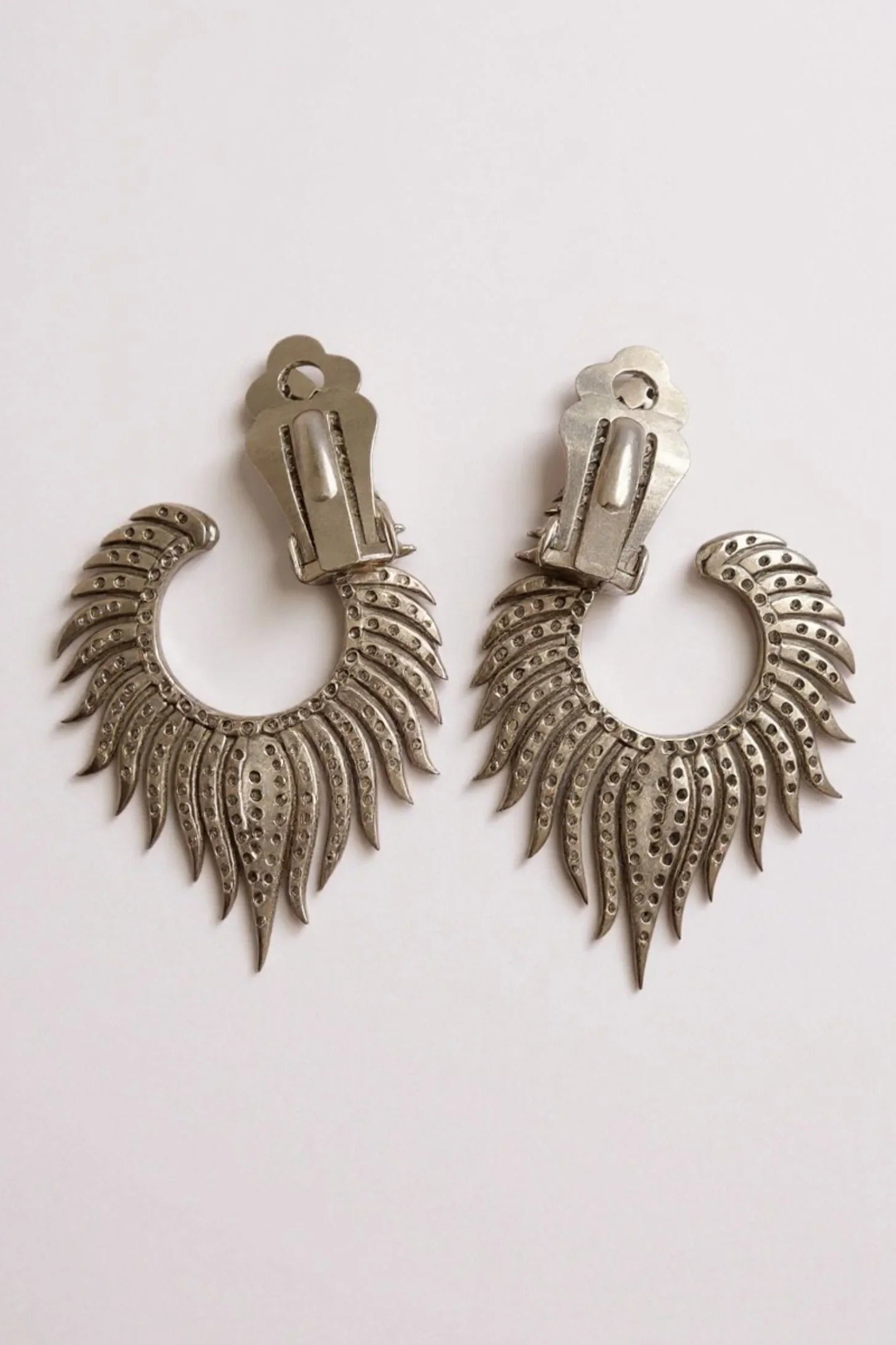 Clip-on backing of the earrings.