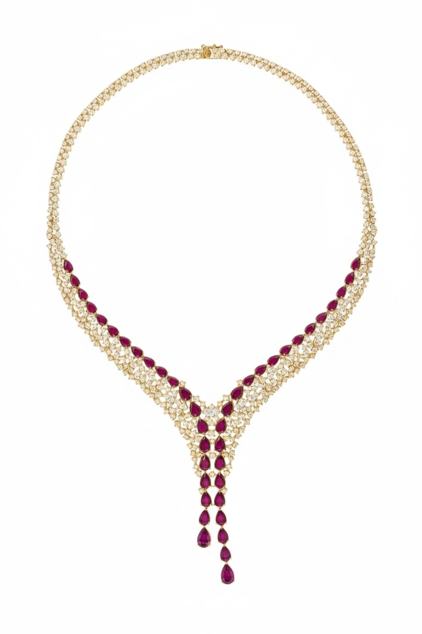 Full view showing the open box clasp and the double row of simulated diamonds leading up to it.