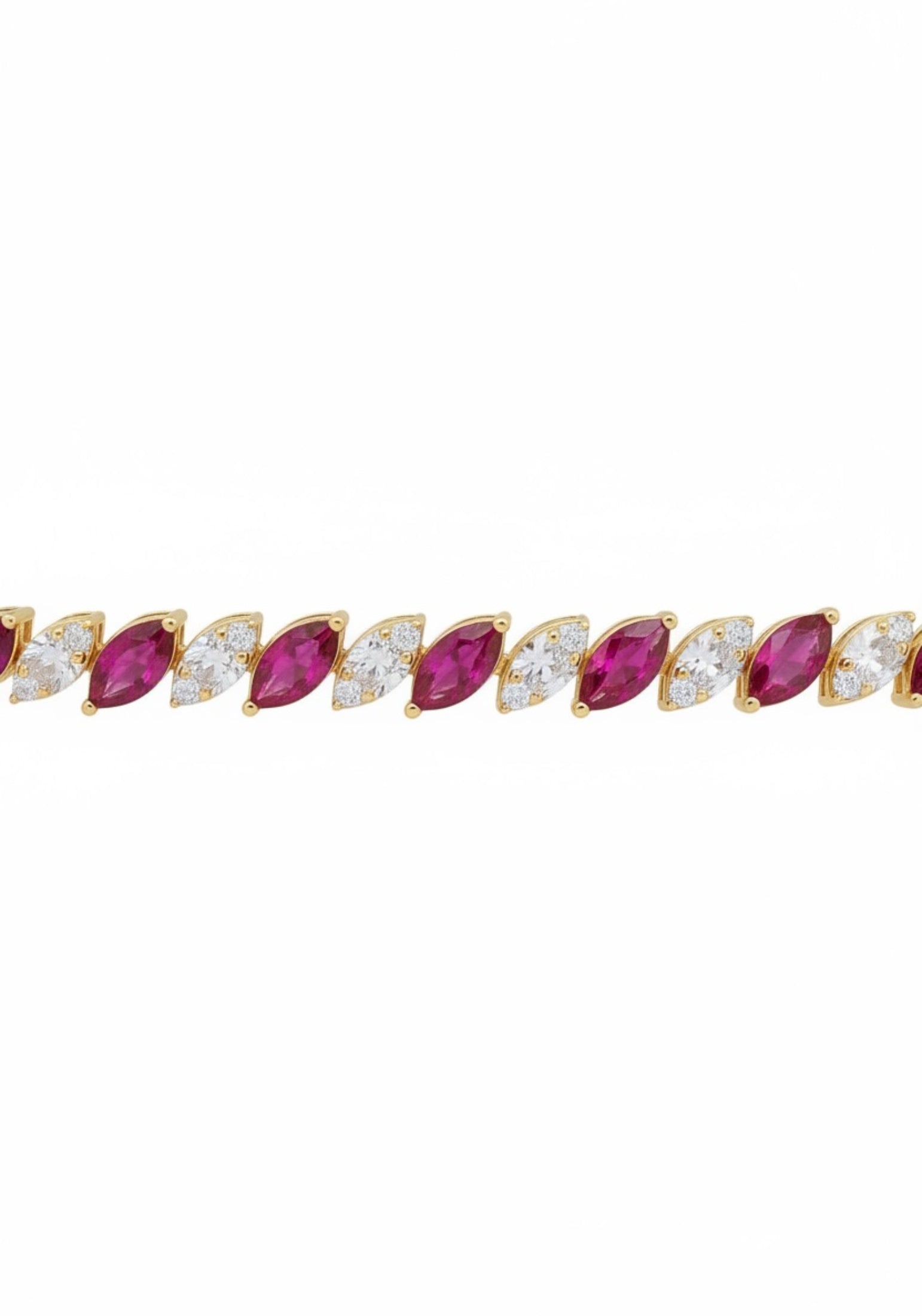 Diamond and ruby gold bracelet.