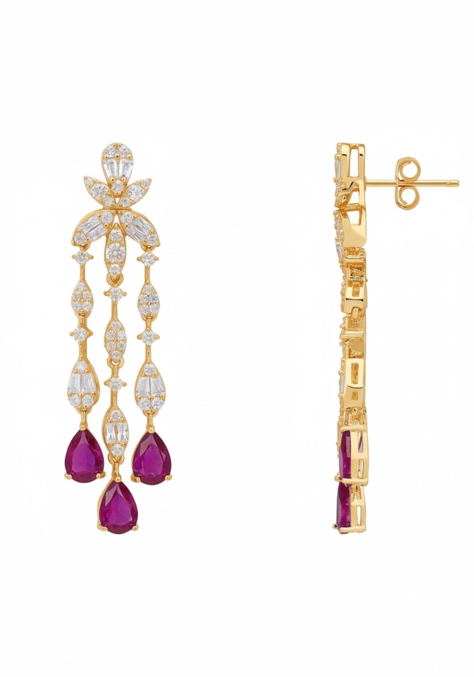 Push backing of the earrings.