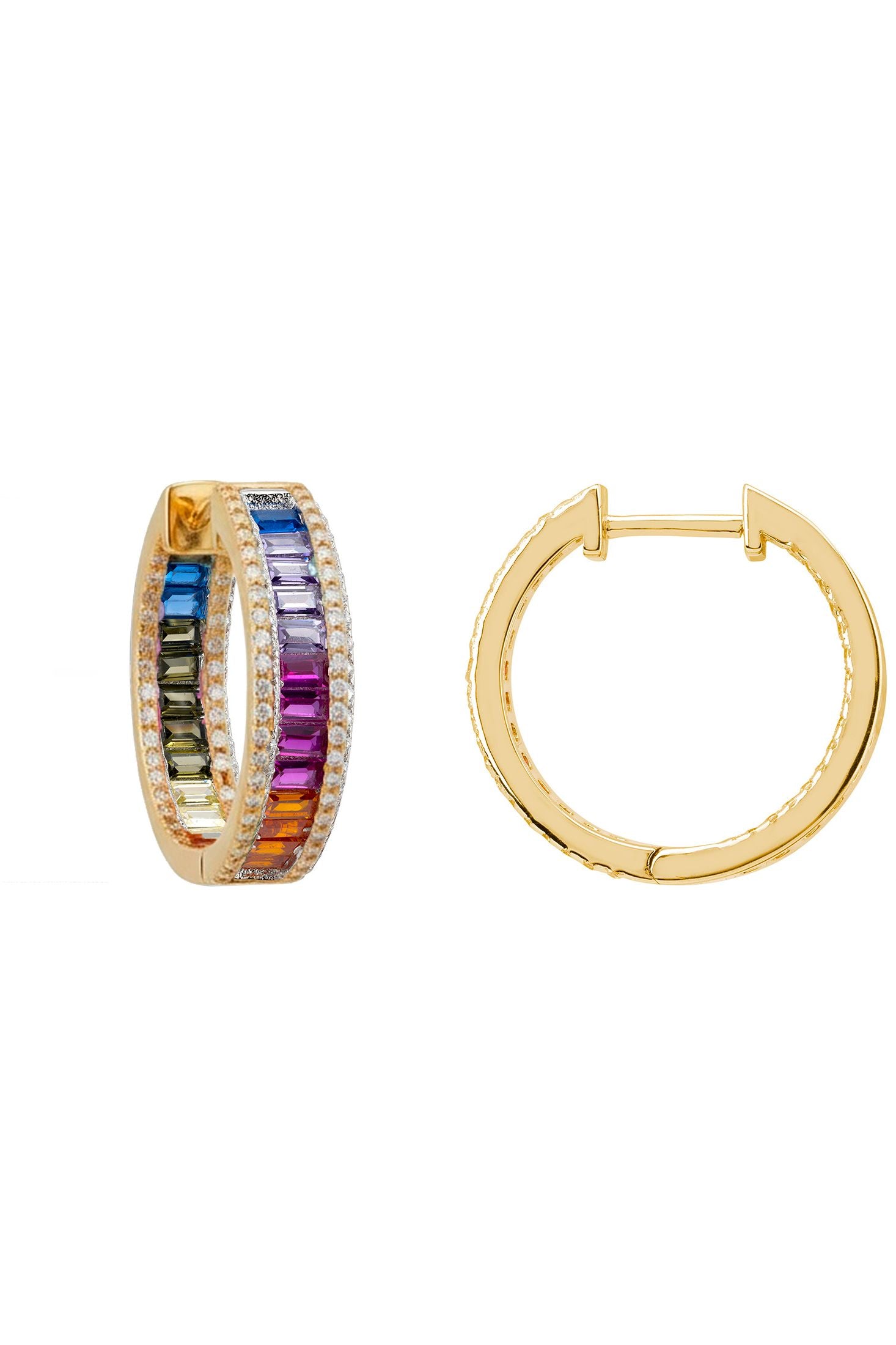 The hinge of the hoop earrings.