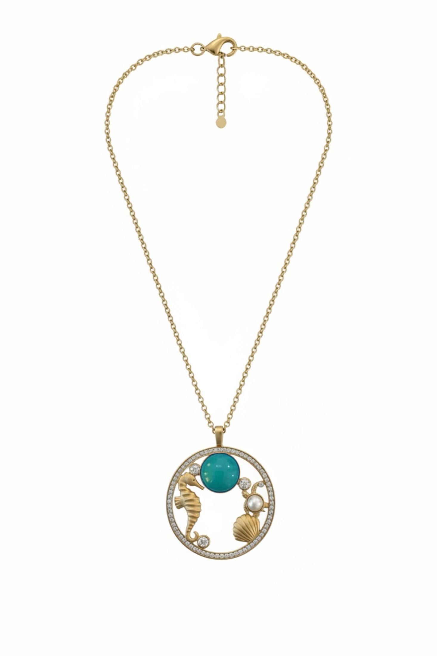 Full view showing the lobster clasp and chain.