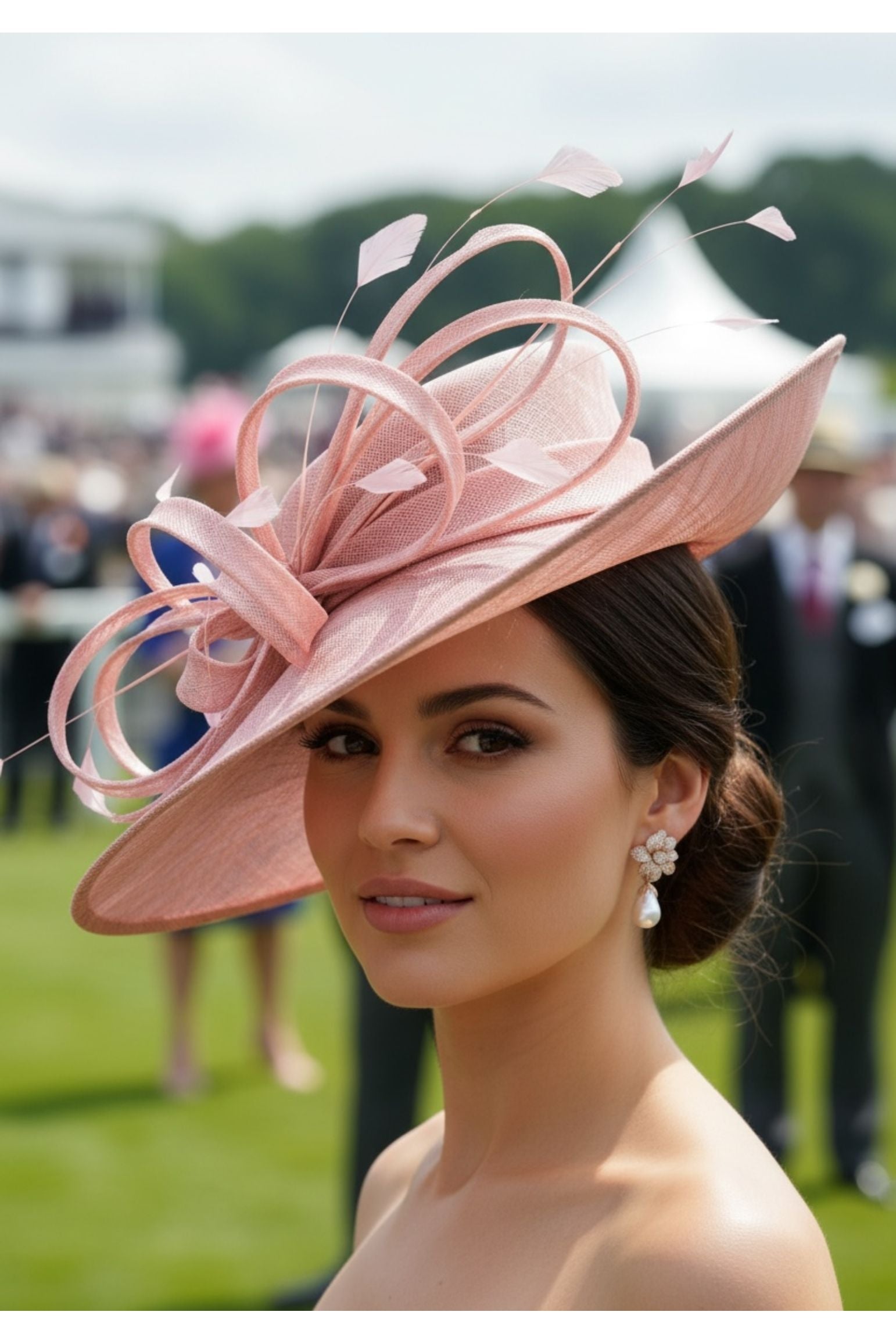 Amaryllis Flower Baroque Pearl Drop Earrings White Rosegold