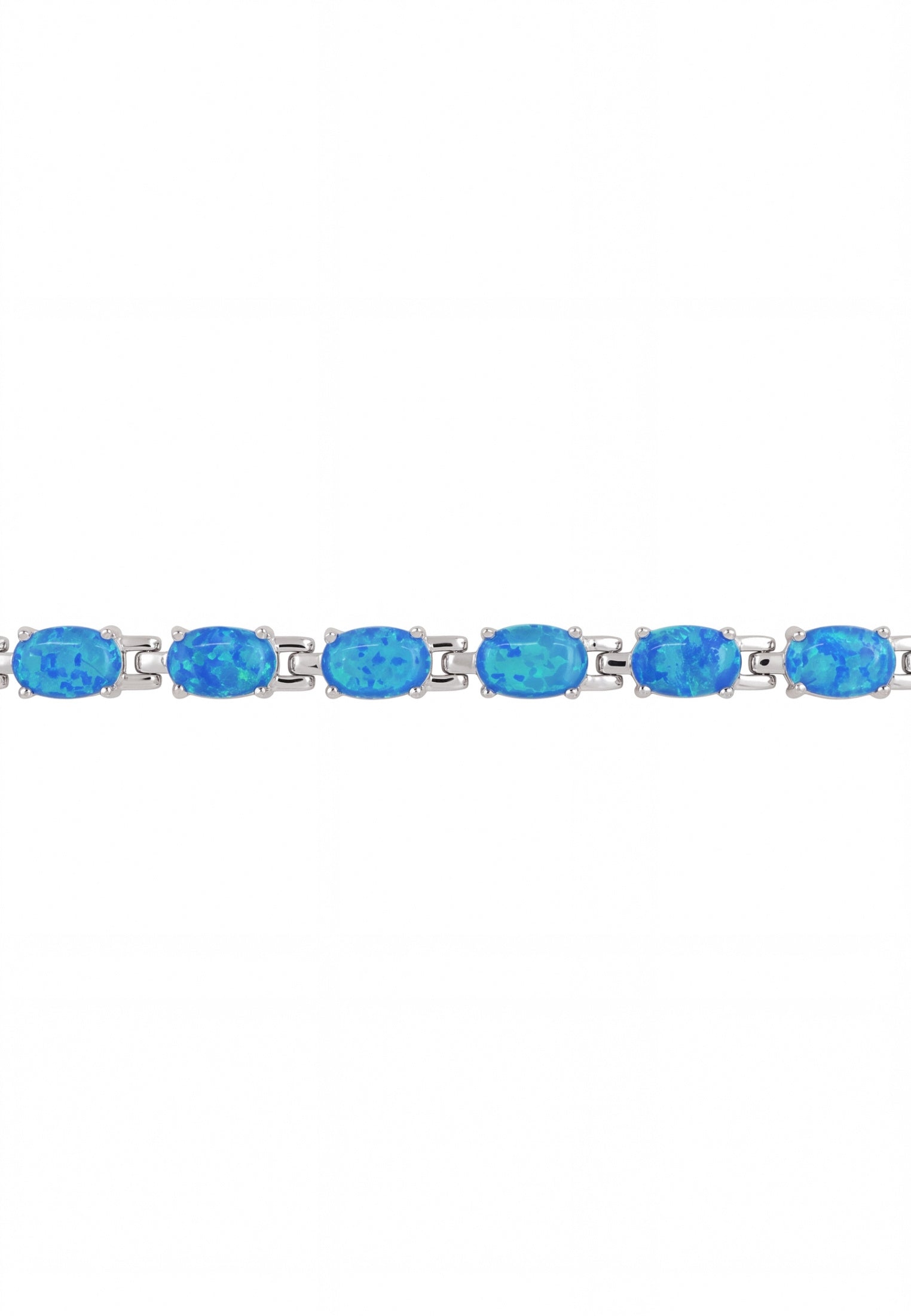 Tennisarmband mit blauem Opal, Silber