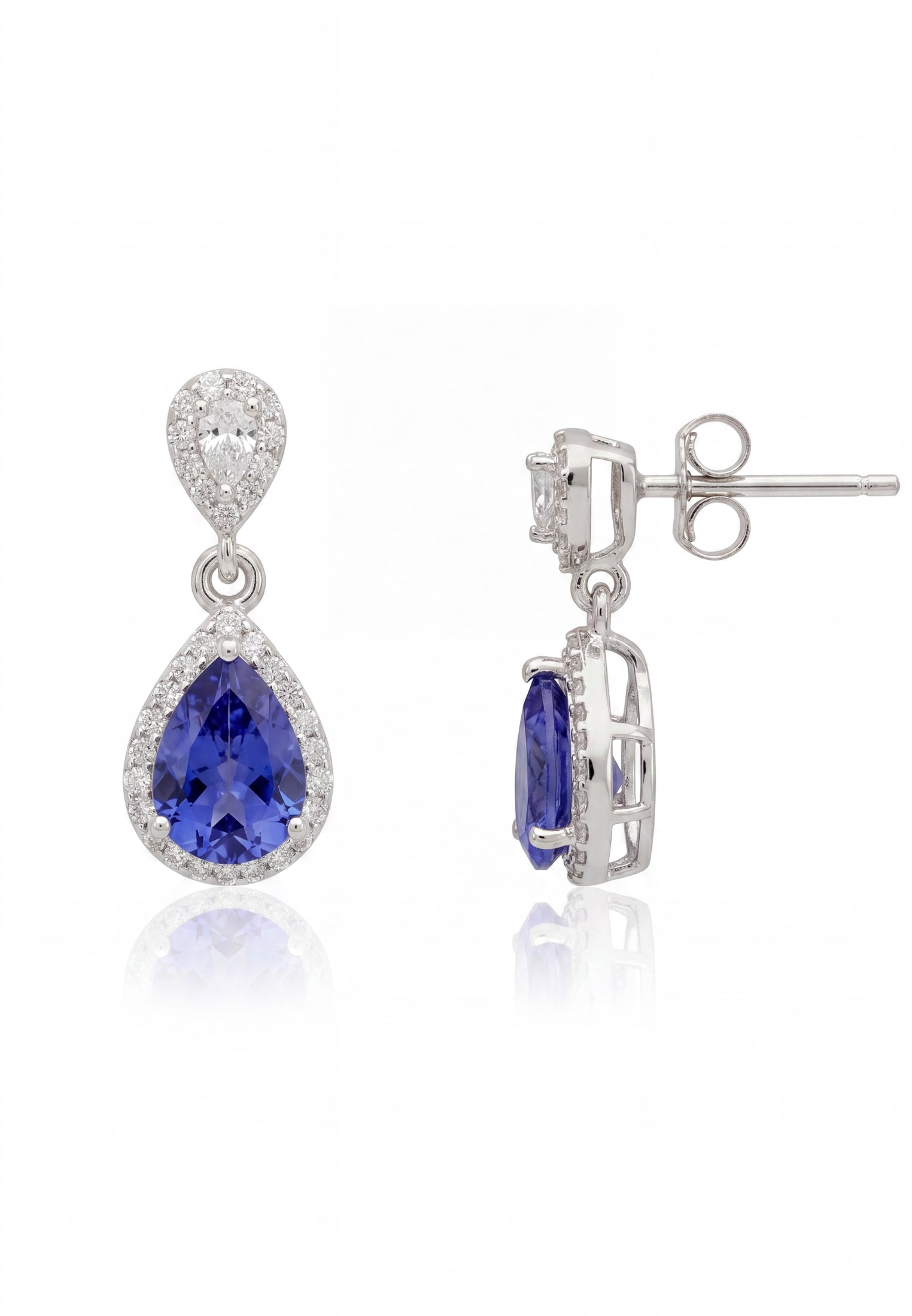 Phillippa Drop Earrings Tanzanite Silver