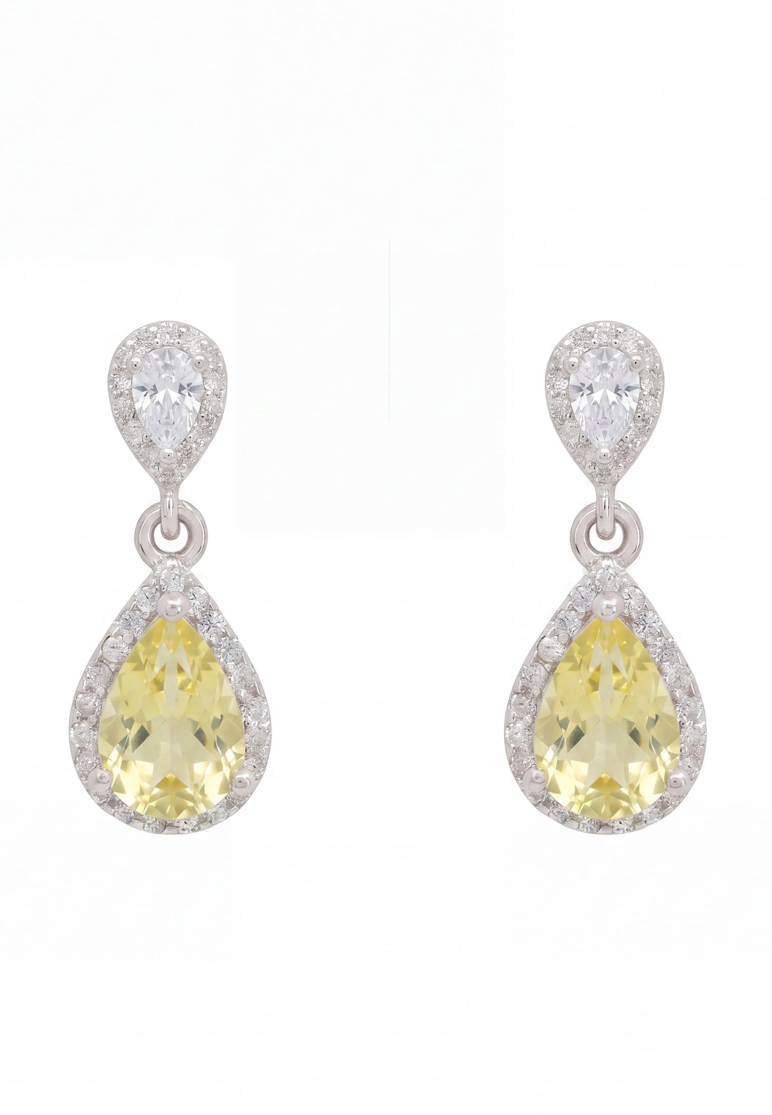 Phillippa Drop Earrings Yellow Topaz Silver