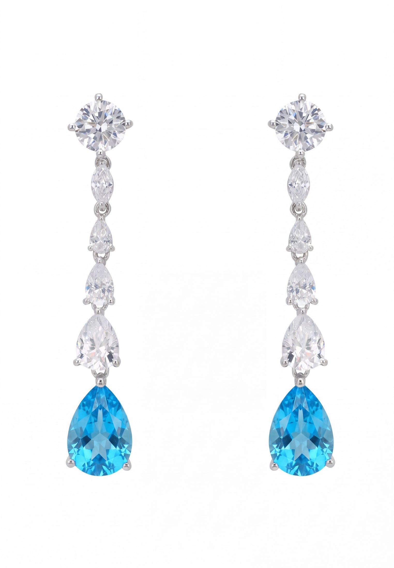 Bardot Blue Topaz Drop Earrings Silver