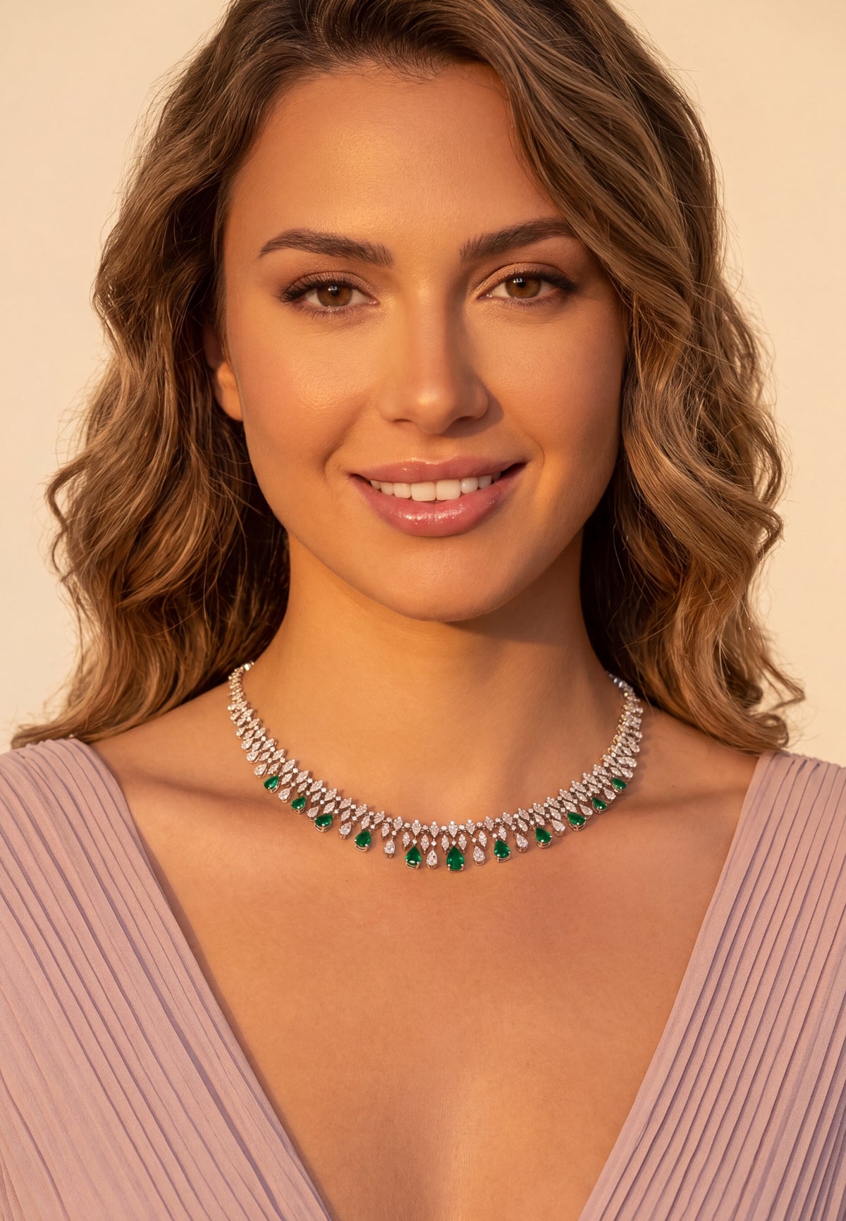 Collier de Caractère Duchess Émeraude Argent