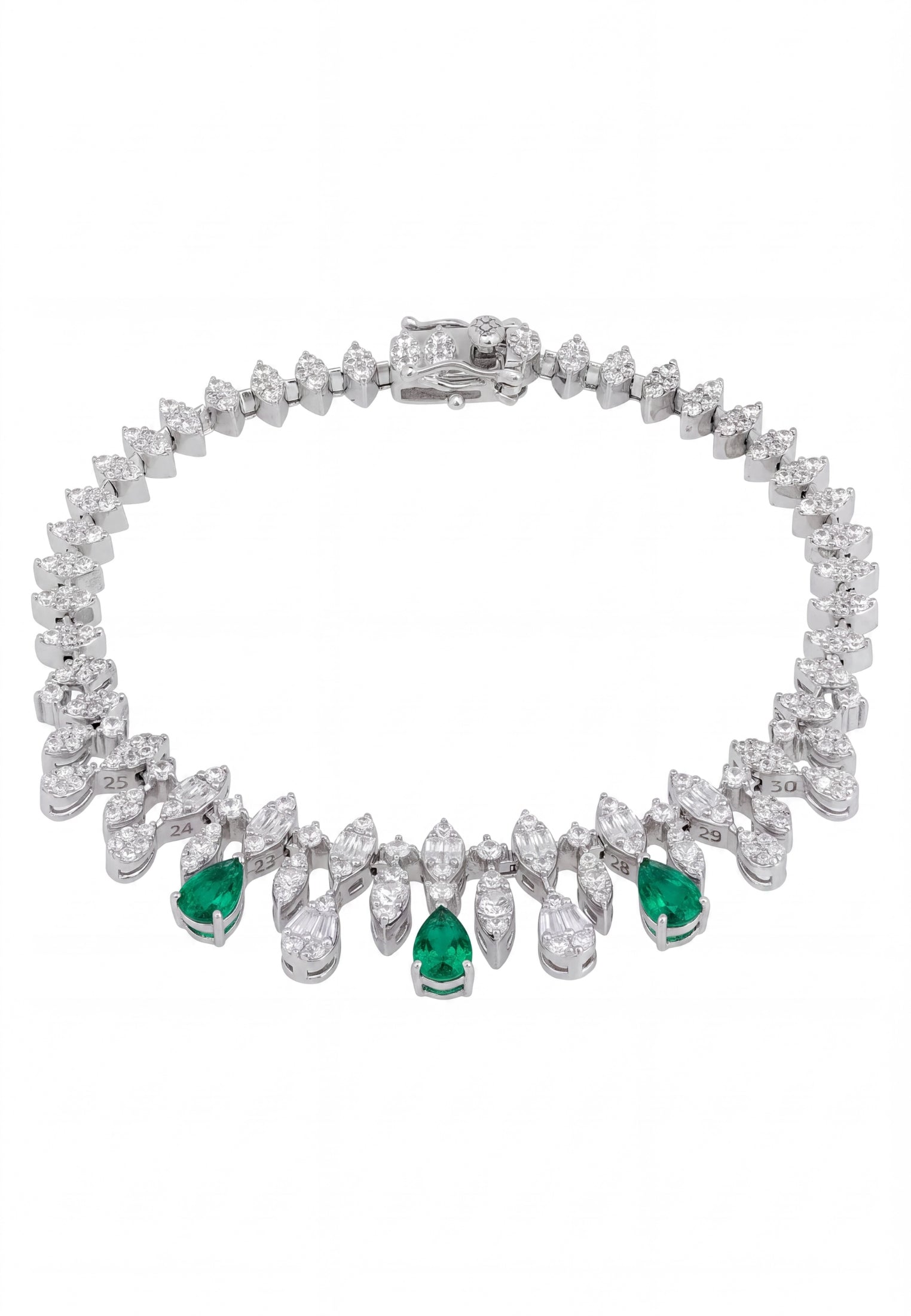 Bracelet Tennis Duchess Émeraude Argent