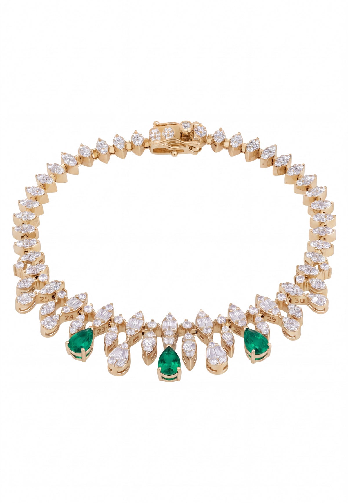 Duchess Émeraude Bracelet tennis Doré