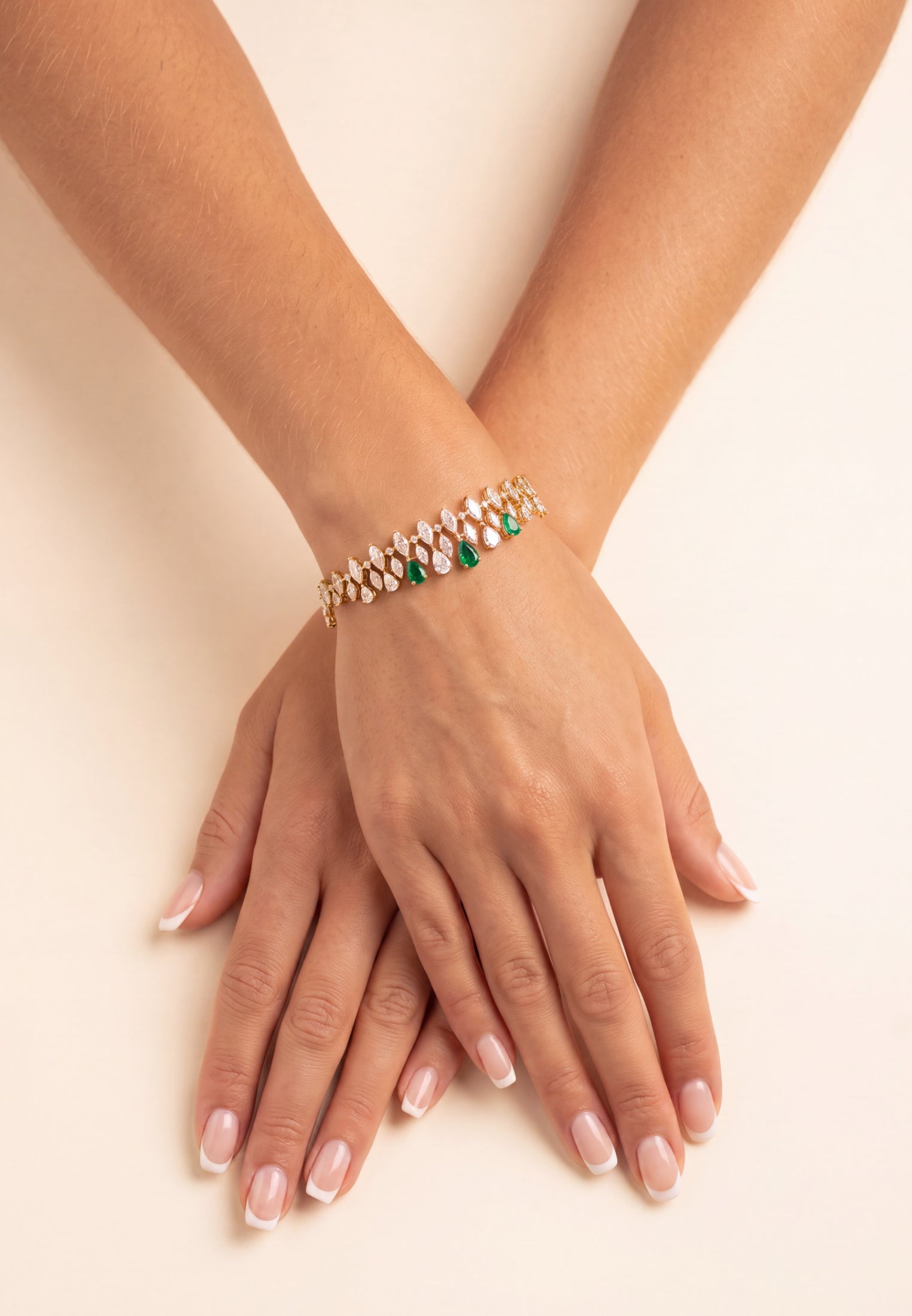 Duchess Émeraude Bracelet tennis Doré