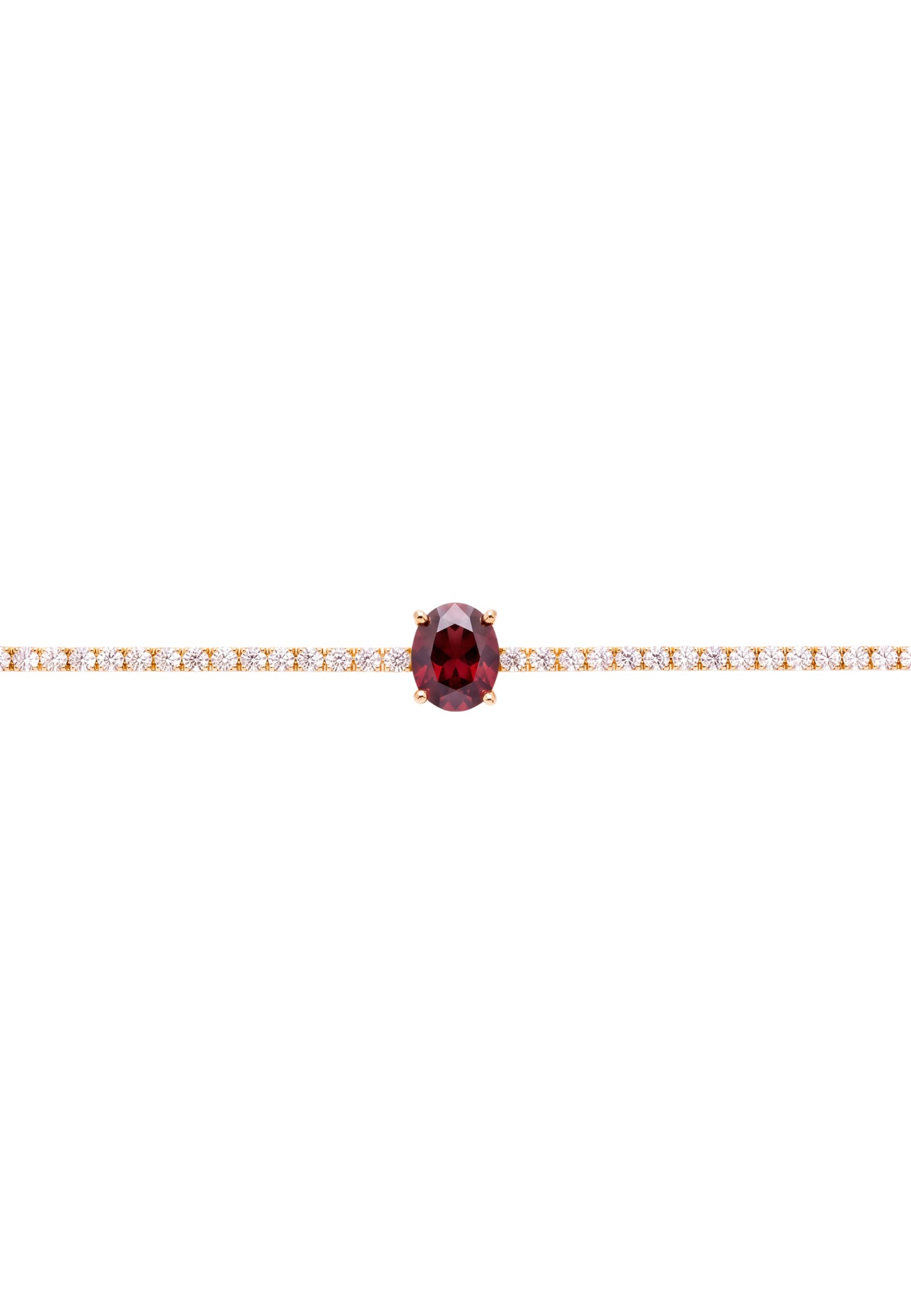 Garbo Ovale Pierre fine Bracelet tennis Rubis Doré