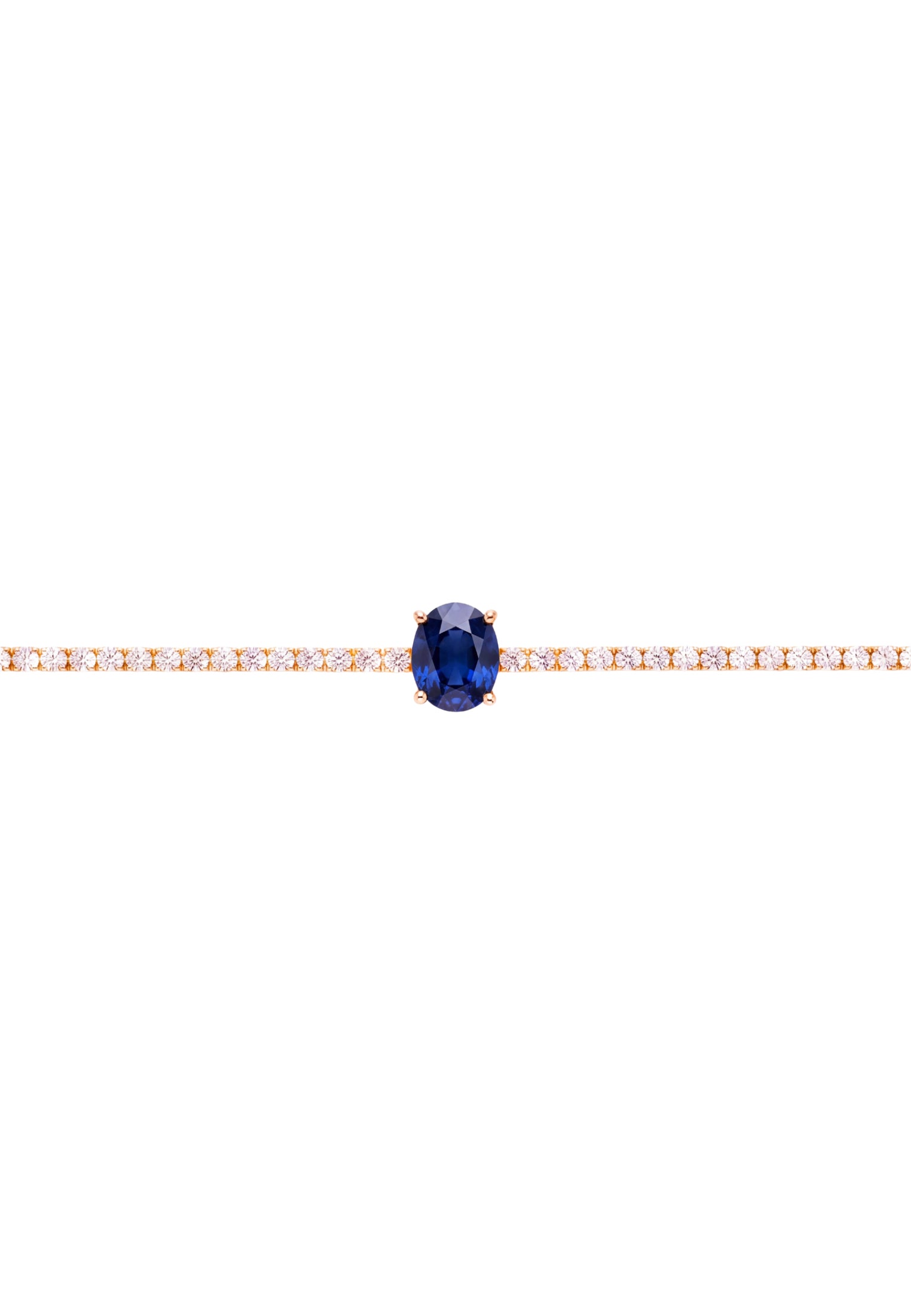Garbo Ovale Pierre fine Bracelet tennis Saphir Doré