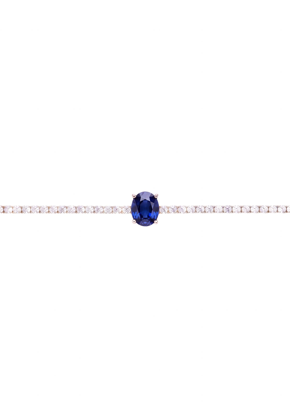 Garbo Ovale Pierre fine Bracelet tennis Saphir Argenté