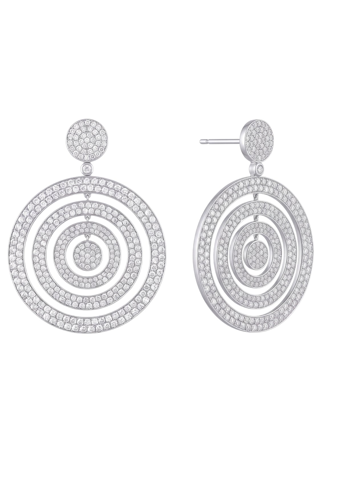 Whirlpool Trance Statement Drop Earrings Silver