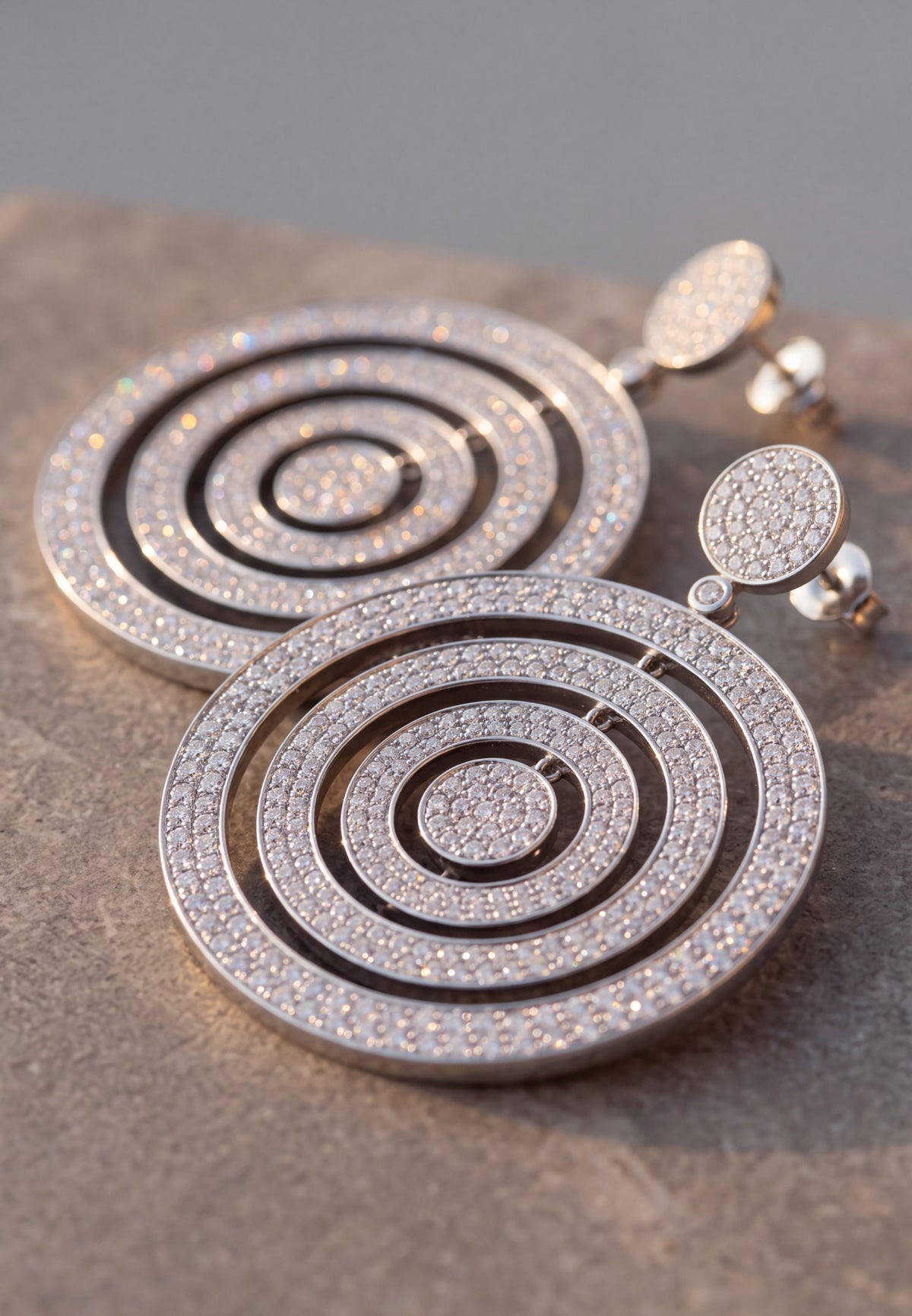 Whirlpool Trance Statement Drop Earrings Silver