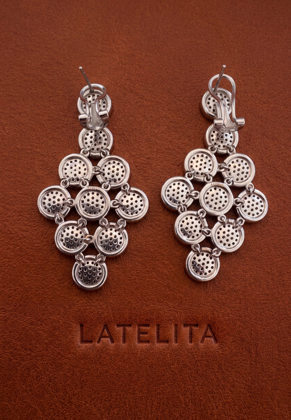 Mirage Disc Cascading Drop Earrings Silver
