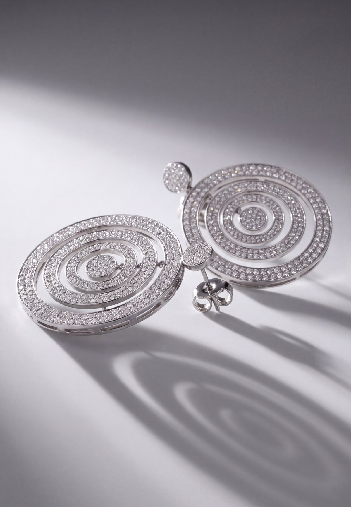 Whirlpool Trance Statement Drop Earrings Silver