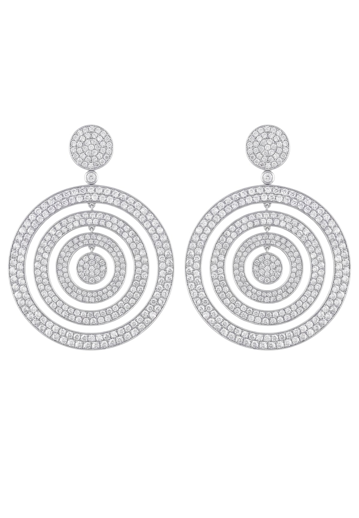 Whirlpool Trance Statement Drop Earrings Silver