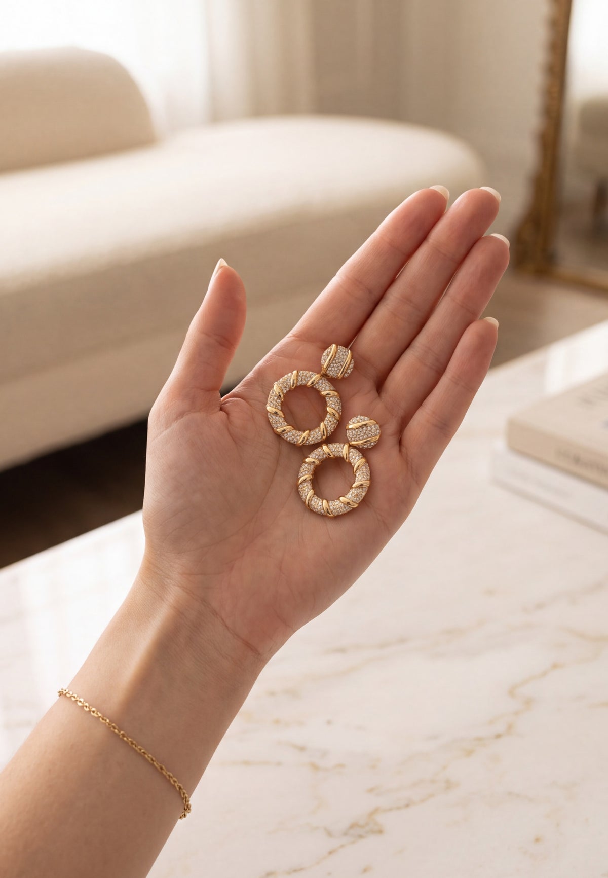 Chantilly Drop Earrings Gold